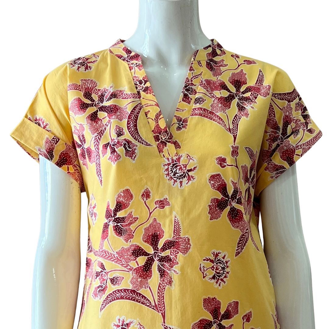 V Neck Cap Sleeve Midi Dress XS