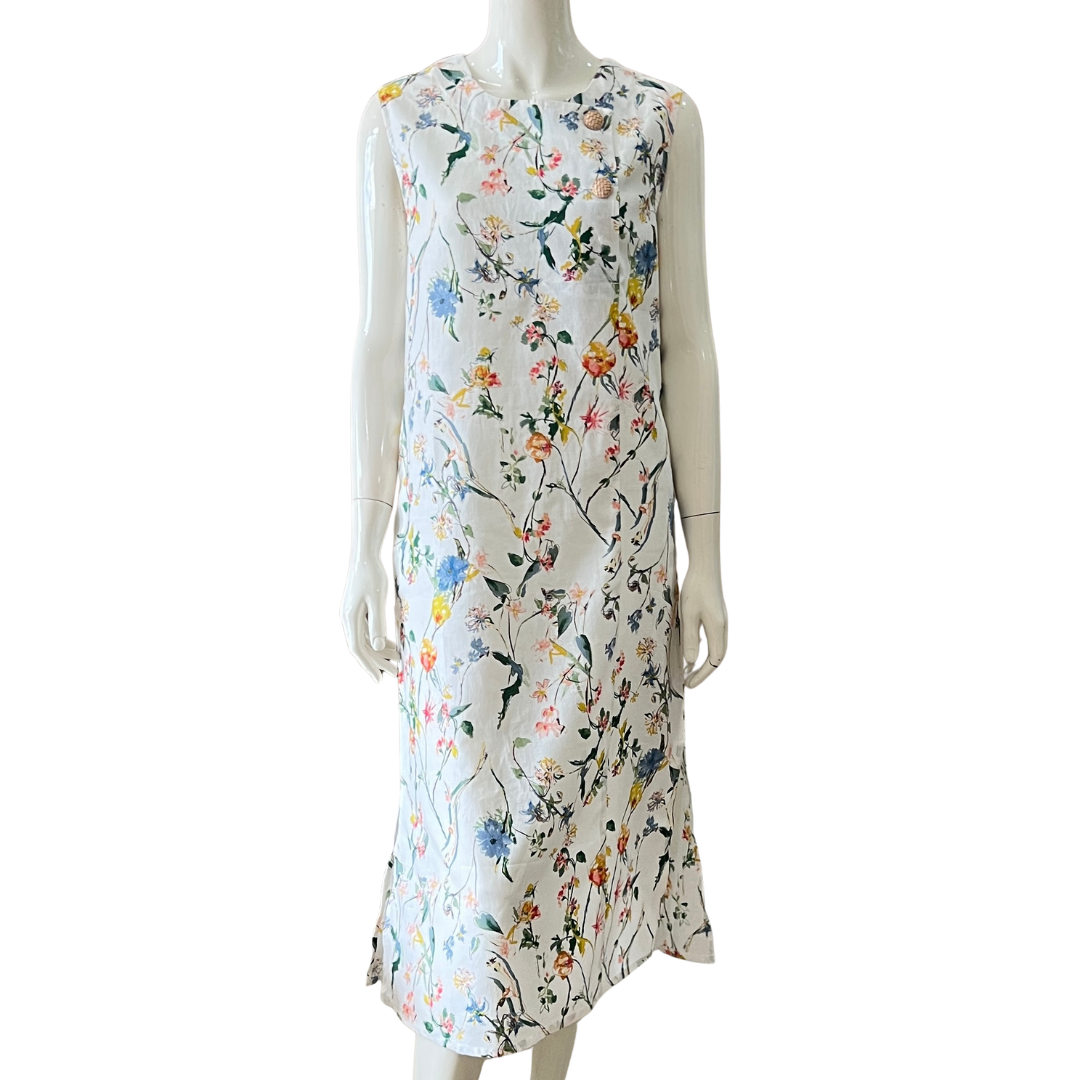 JP Linen Round Neck Maxi Dress