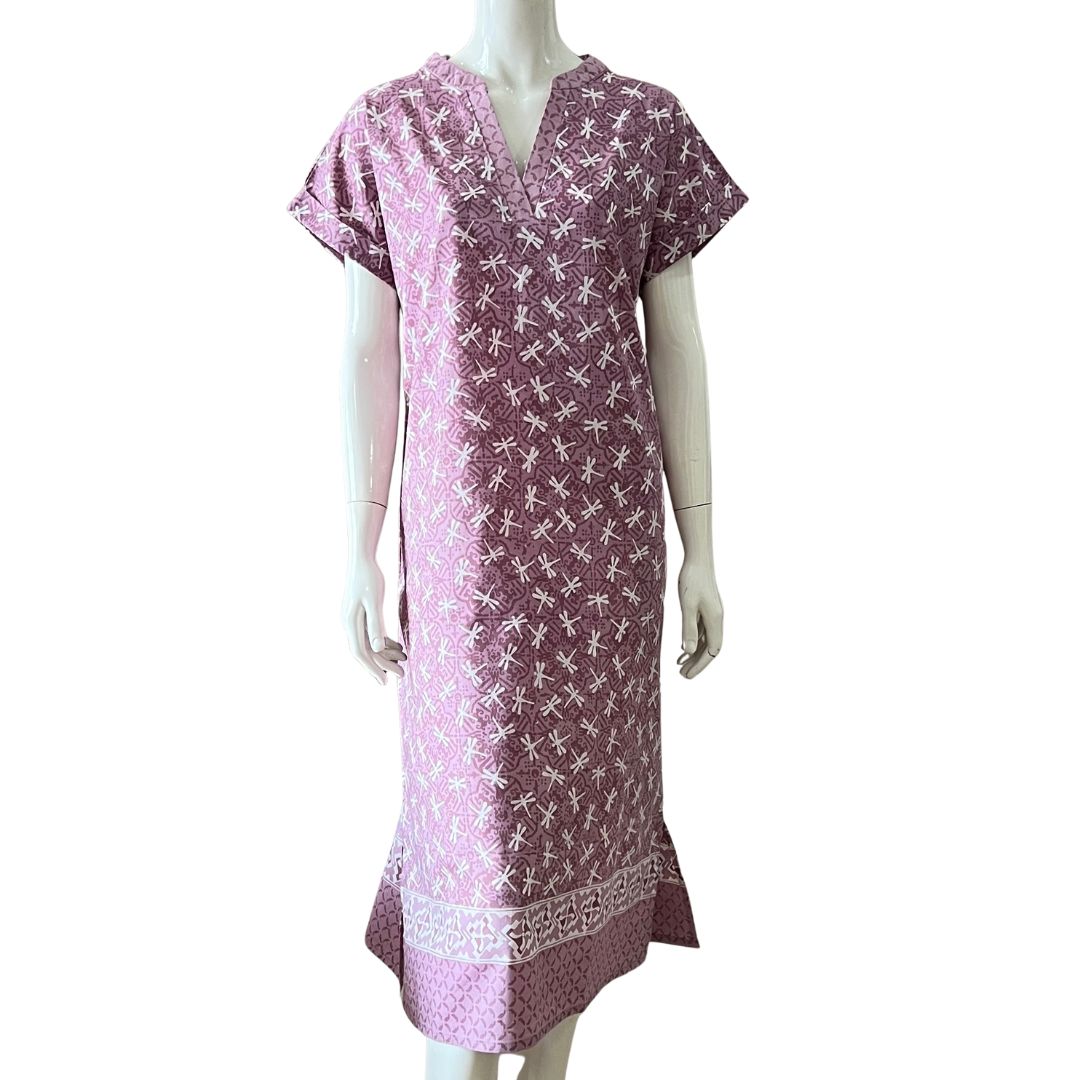 V Neck Cap Sleeve Midi Dress L