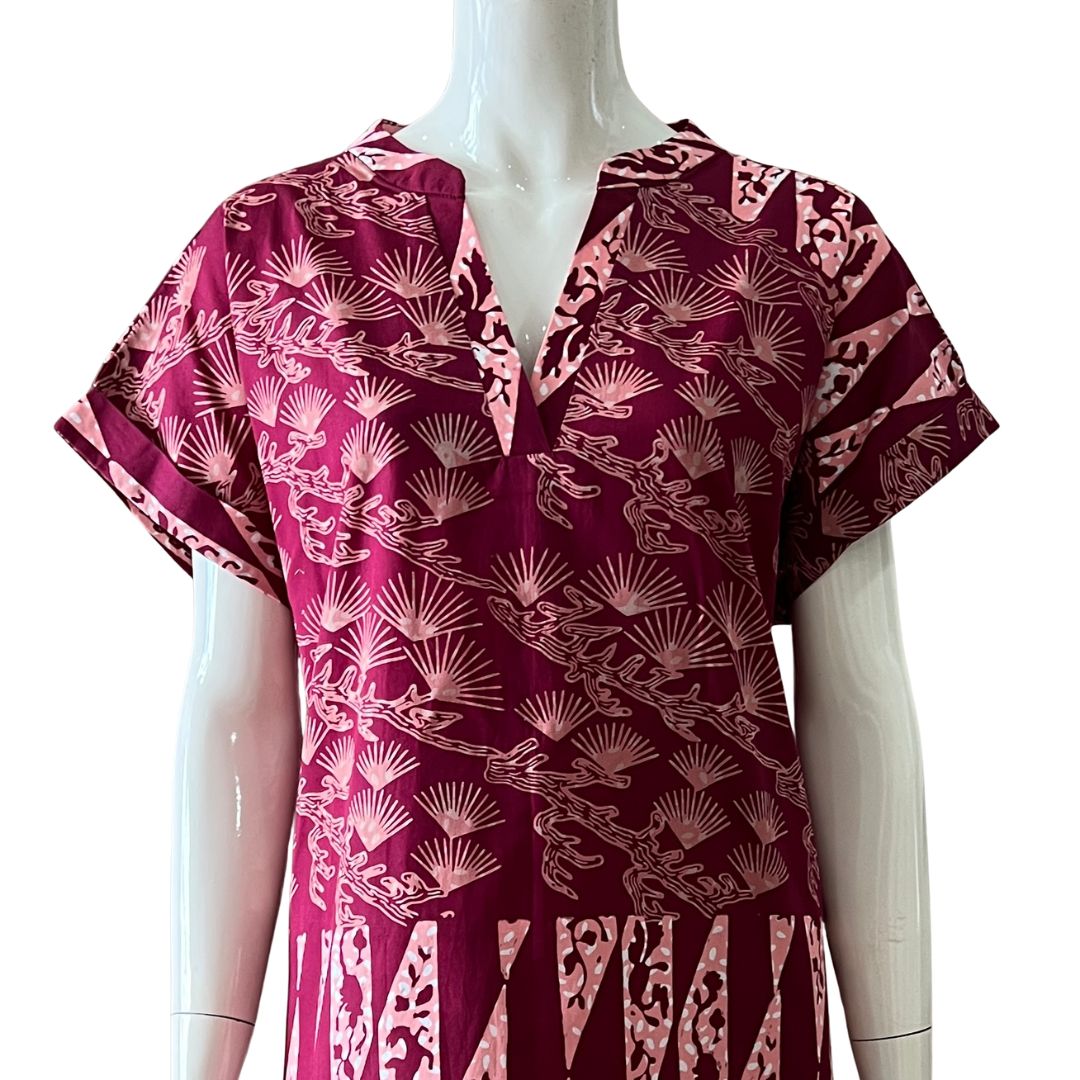 V Neck Cap Sleeve Midi Dress XL