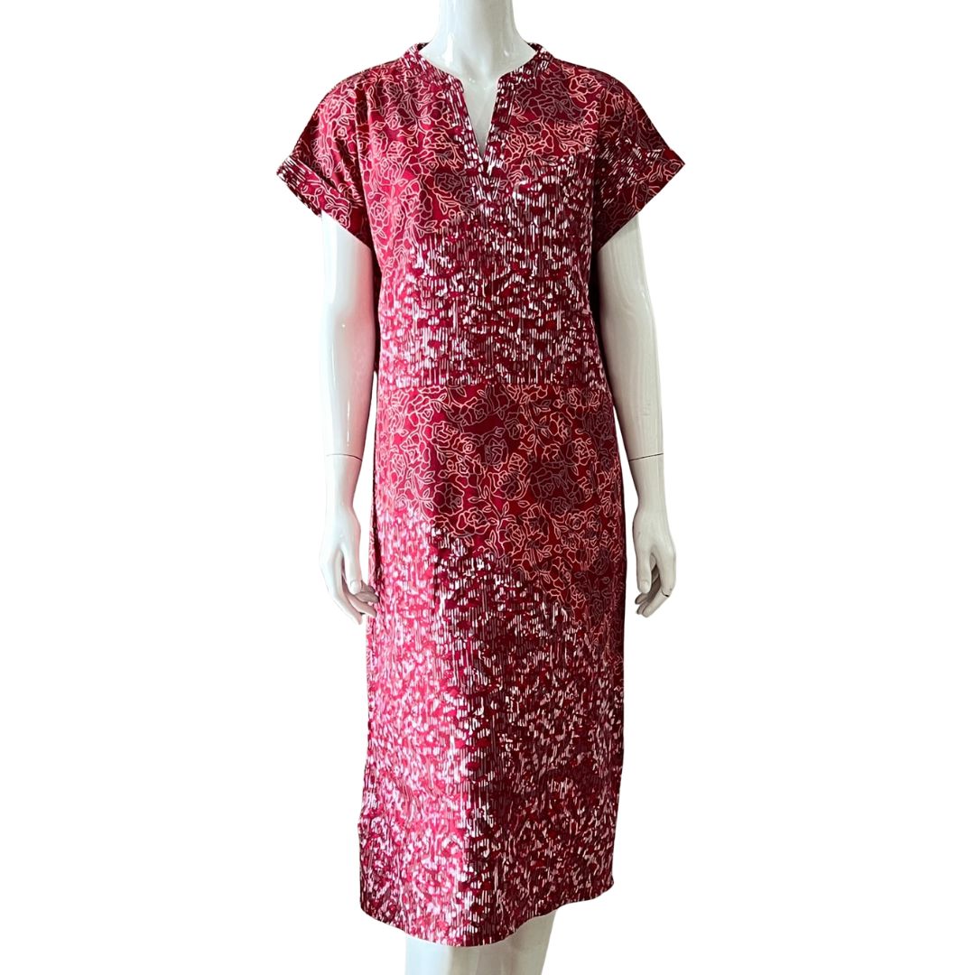 V Neck Cap Sleeve Midi Dress M