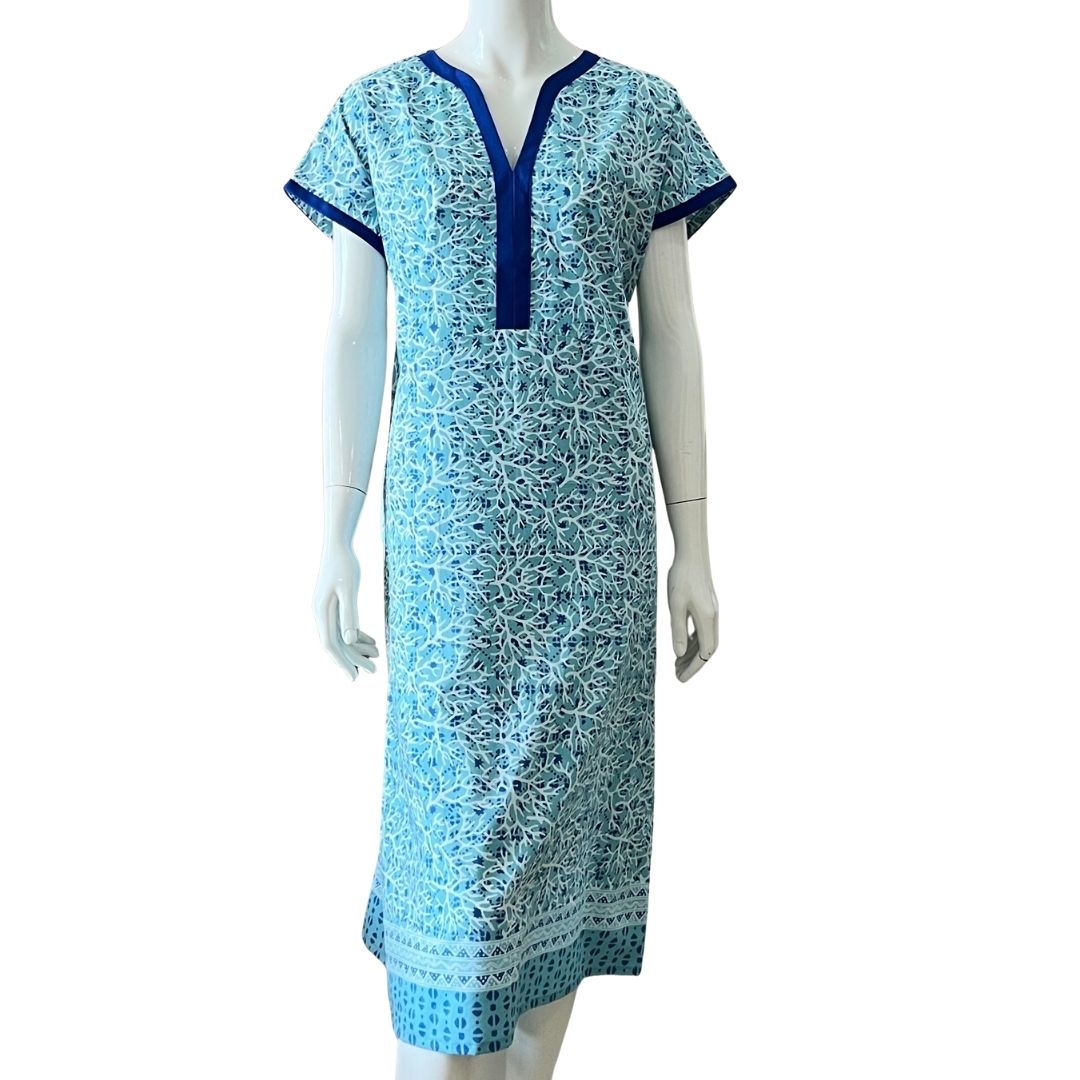 V Neck Cap Sleeve Midi Dress - M