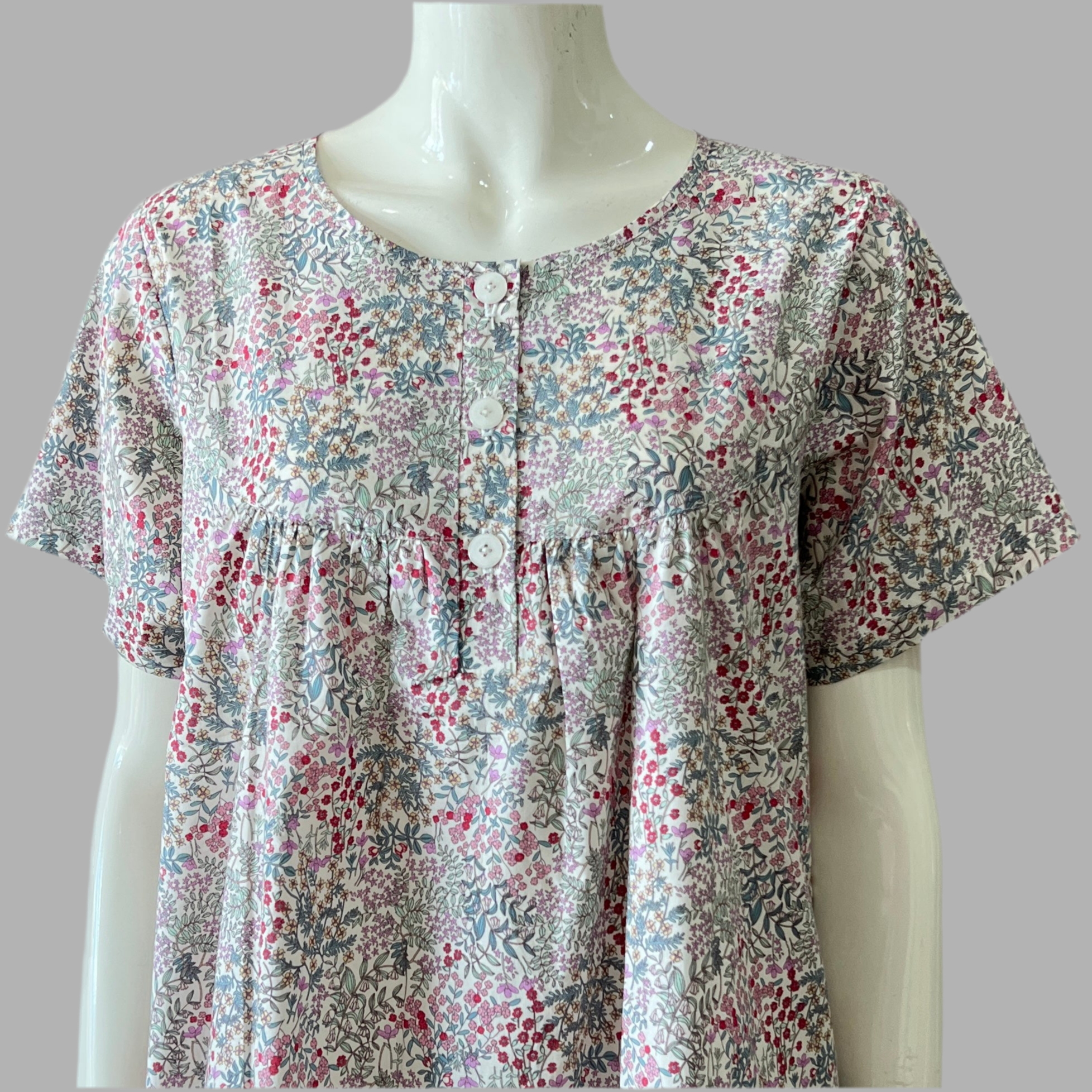 Night Dress with Chest Gather