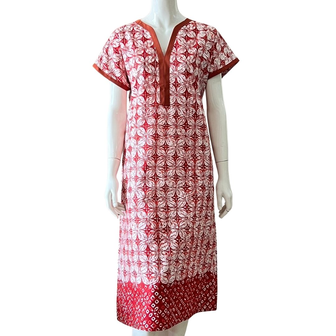 V Neck Cap Sleeve Midi Dress - M