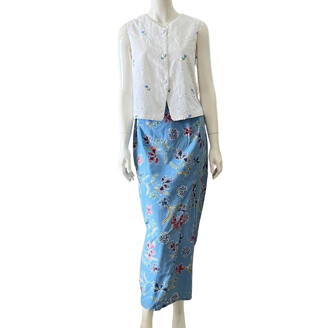 Eyelet Vest - Blue