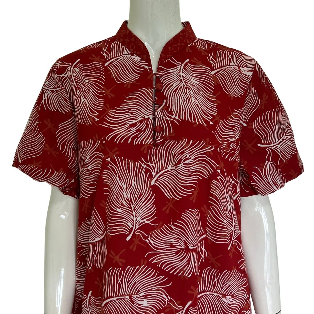 Puff Sleeve Cheongsam Dress - XL
