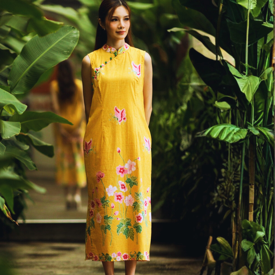 Classic Cheongsam Maxi Dress