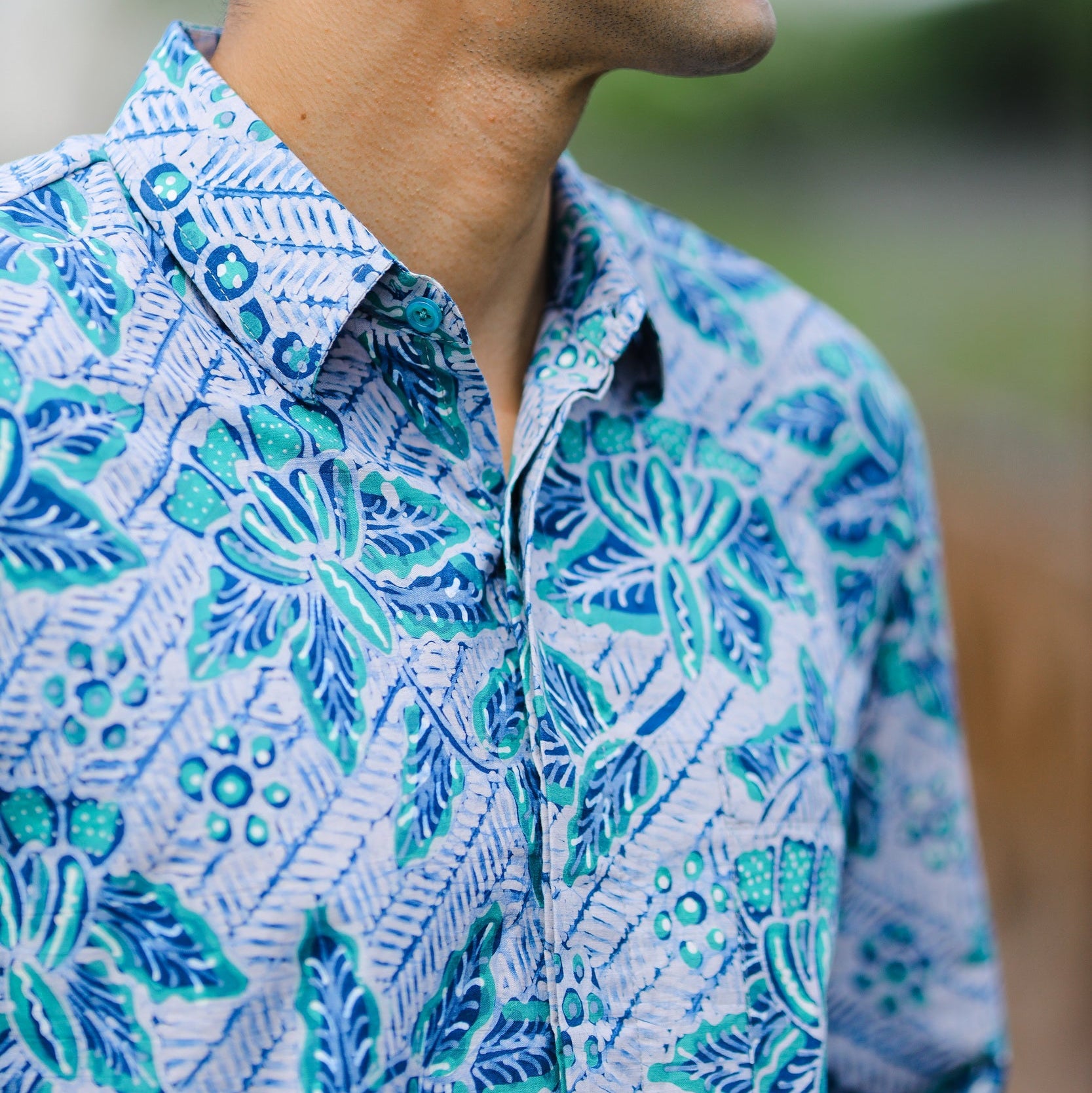 Premium Batik Tulis Men's Select Long Sleeve Shirt - M