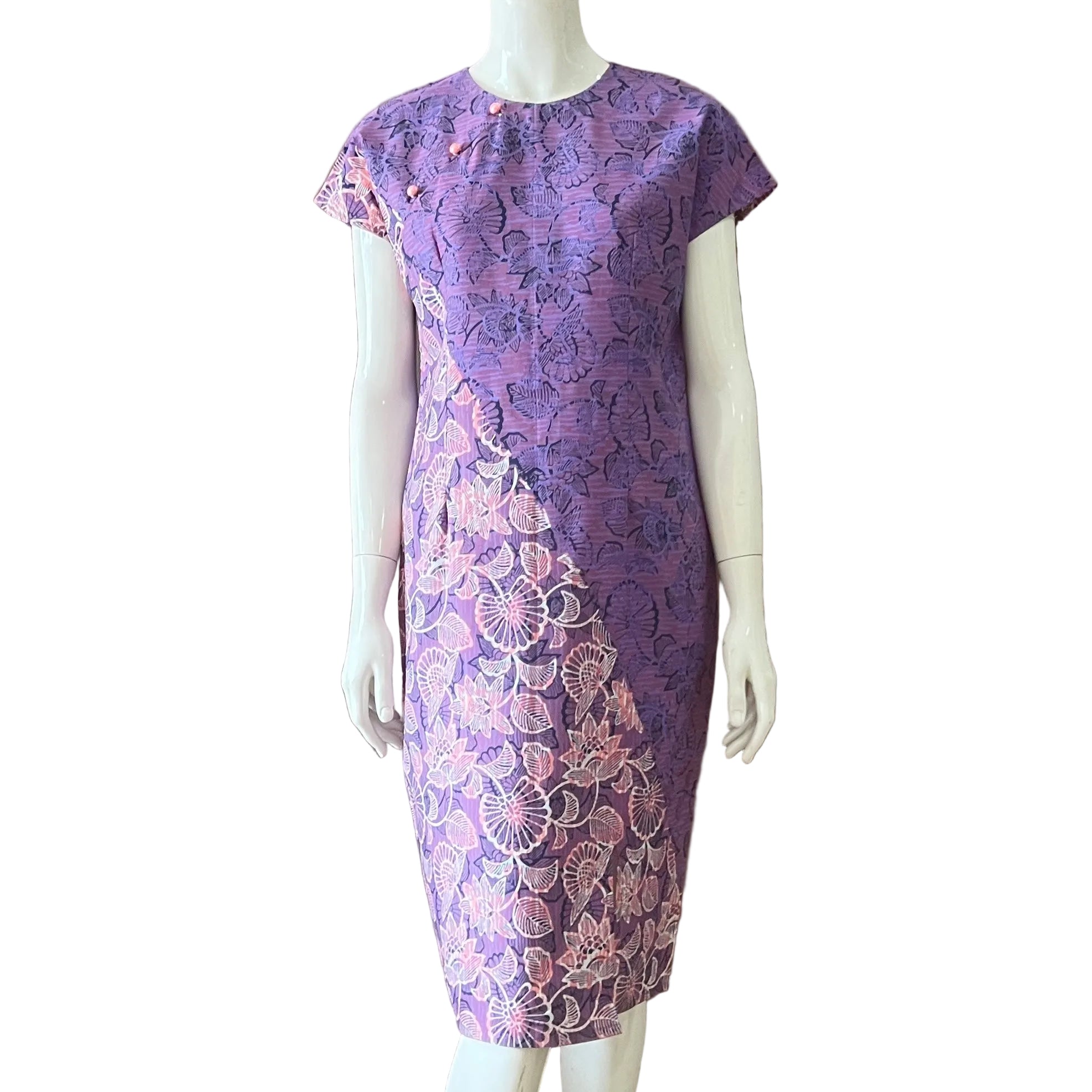 3 Button Round Neck Dress - M