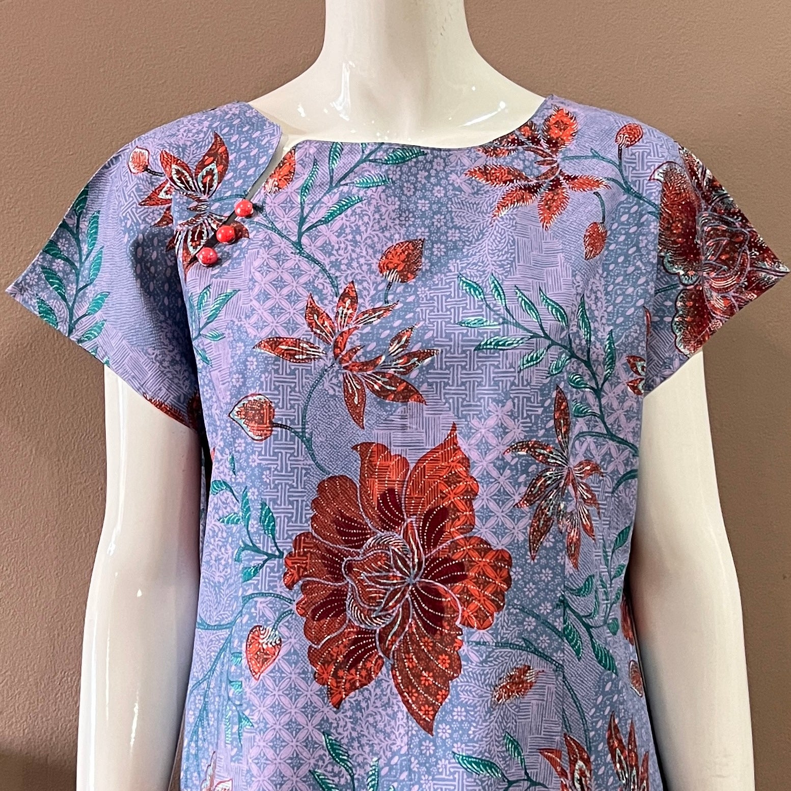 Crepe Cotton V Neck Midi Dress
