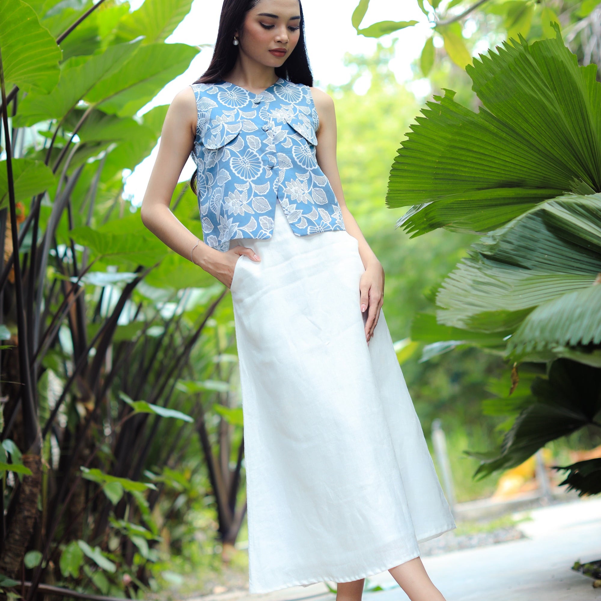 Batik Vest - Blue