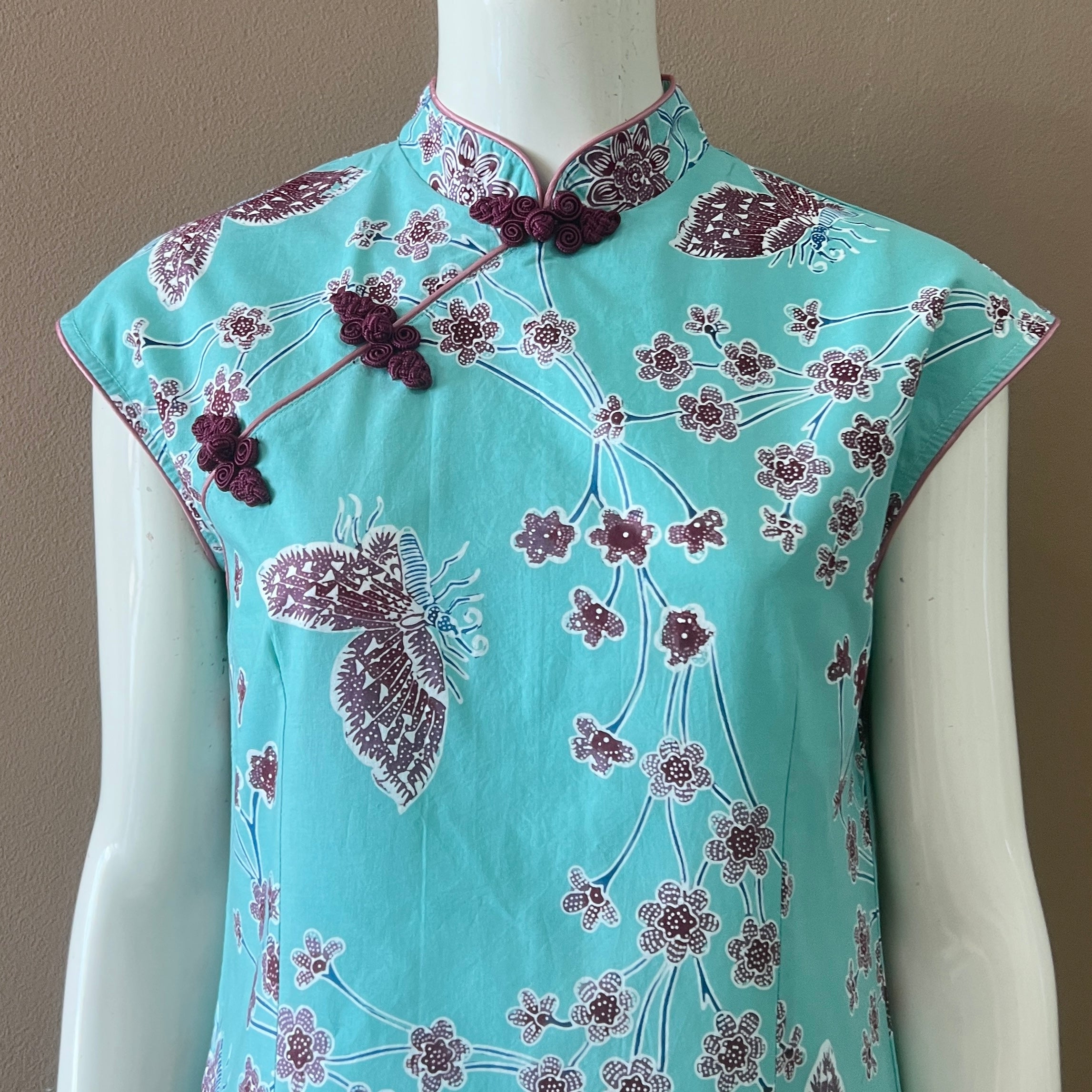 Batik Nyonya Cheongsam Midi Dress -XS