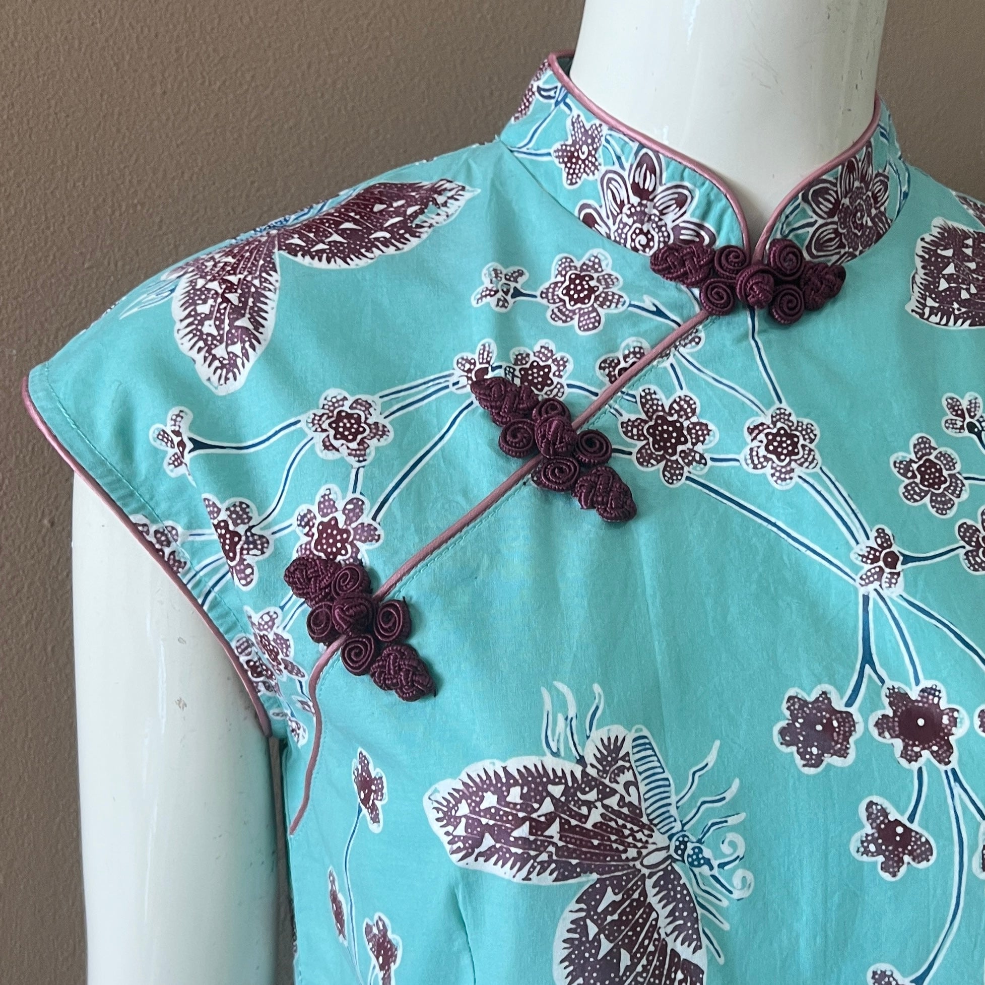 Batik Nyonya Cheongsam Midi Dress -XS