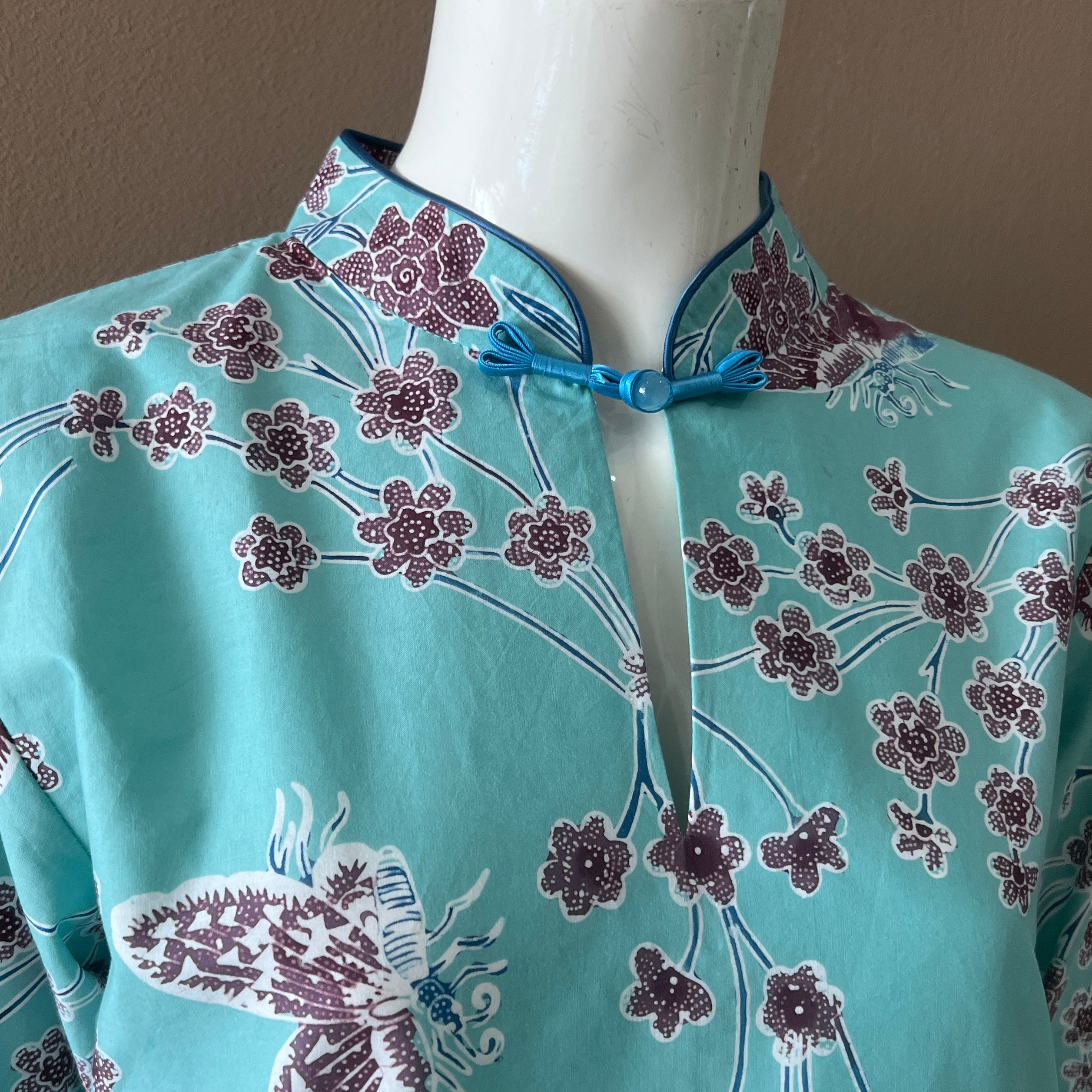 3/4 Sleeve Cheongsam Dress - M