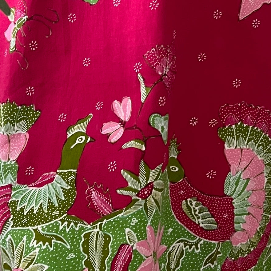 Batik Tulis 2 Buttons Cheongsam Slim Fit Dress - XS