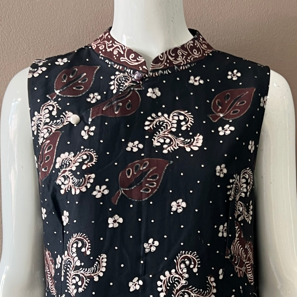 Batik Tulis 2 Buttons Cheongsam Slim Fit Dress - XL