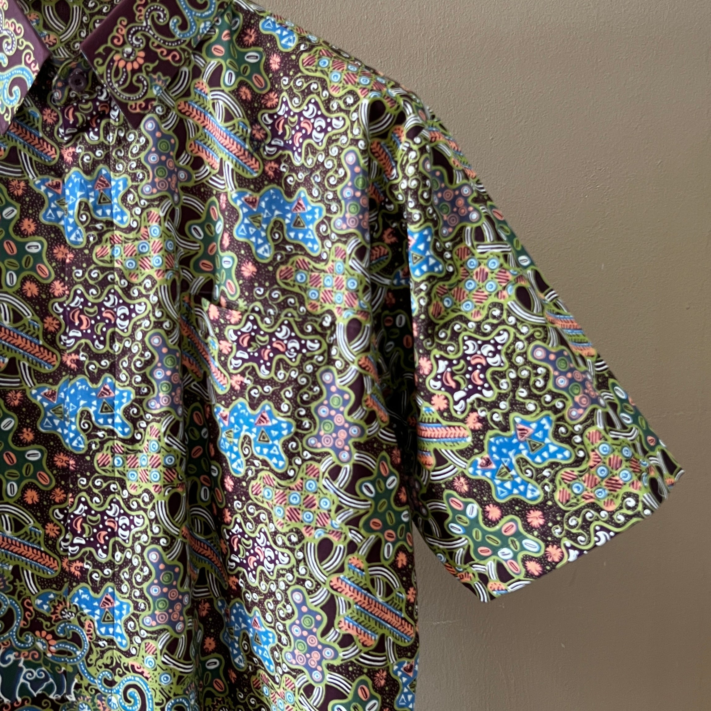 Regular Batik Men's Short Sleeve Shirt - XXL