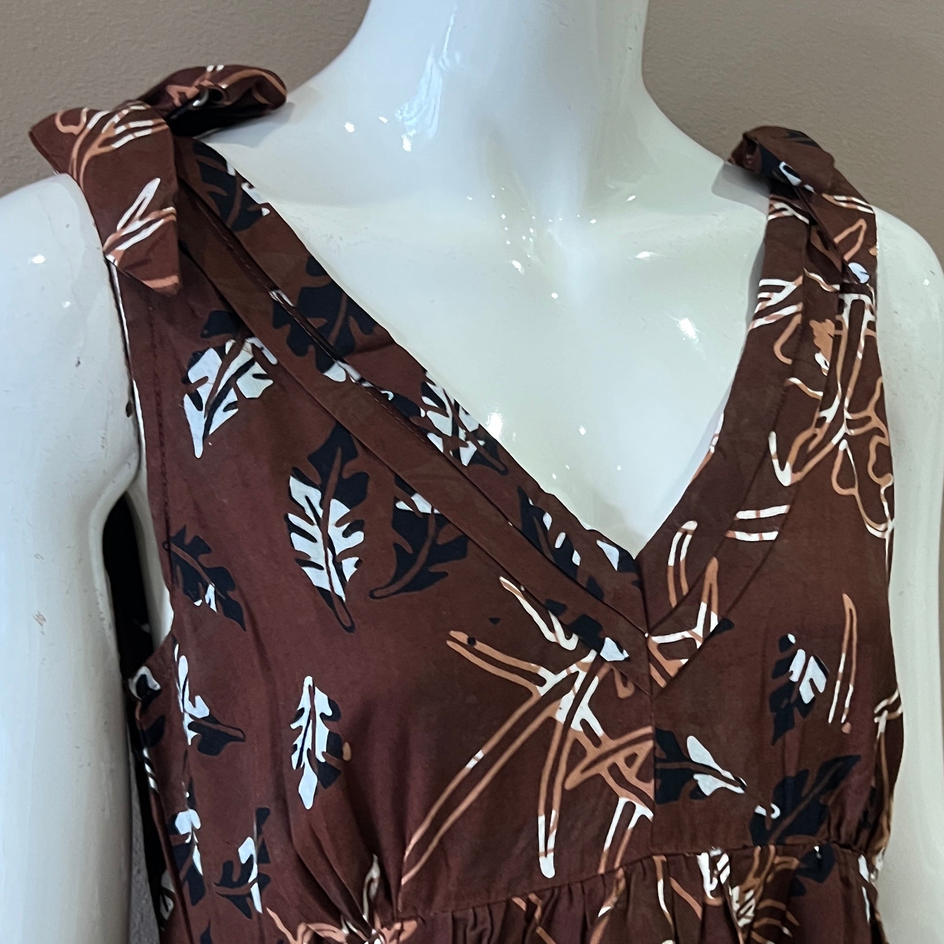 Ribbon Shoulder Maxi Dress - S