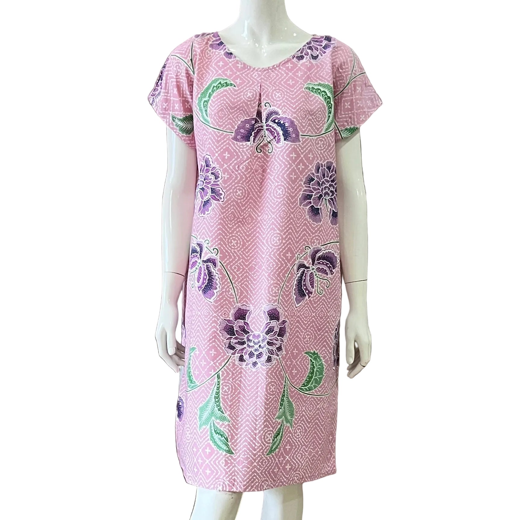 V Neck Tuck Dress - M