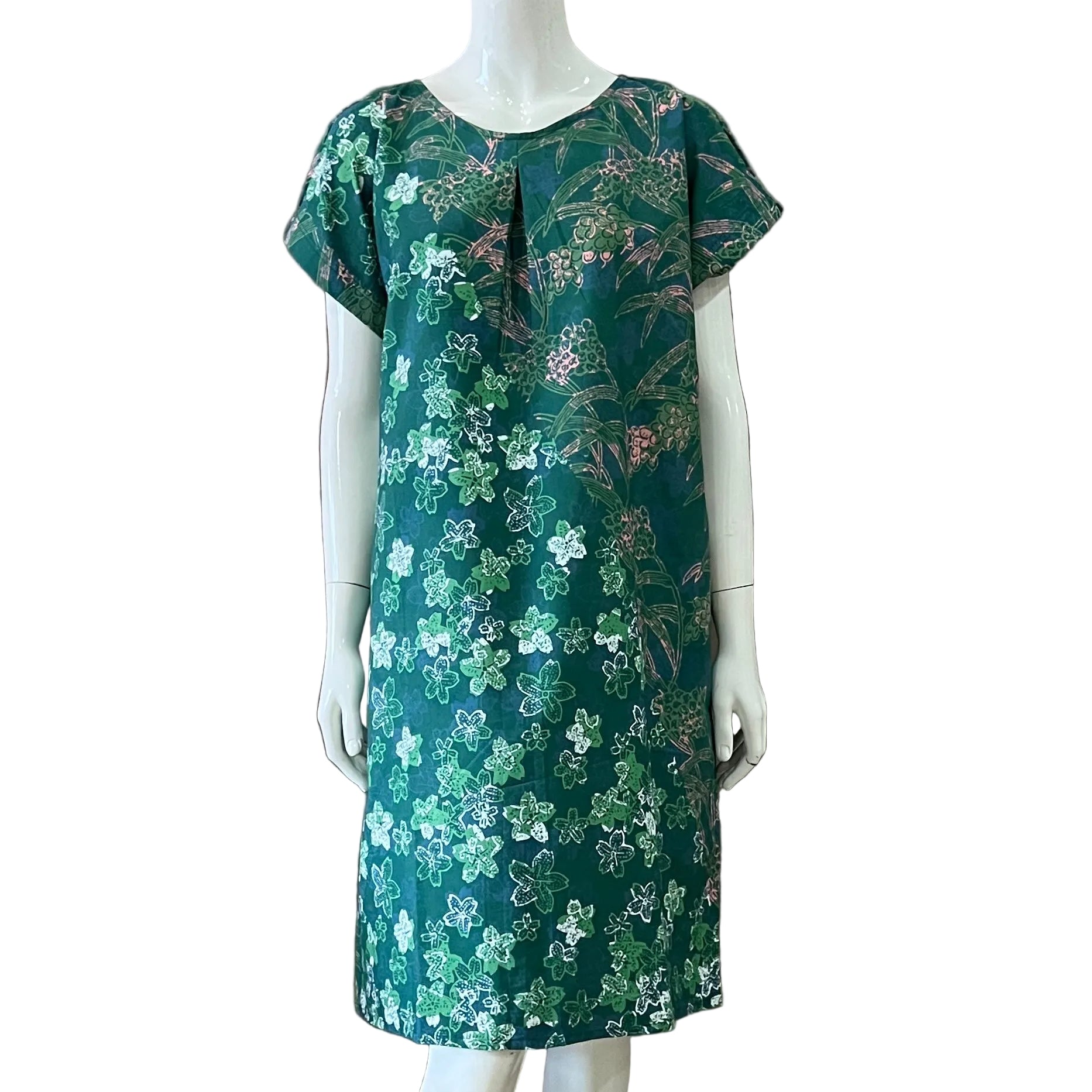 V Neck Tuck Dress - L