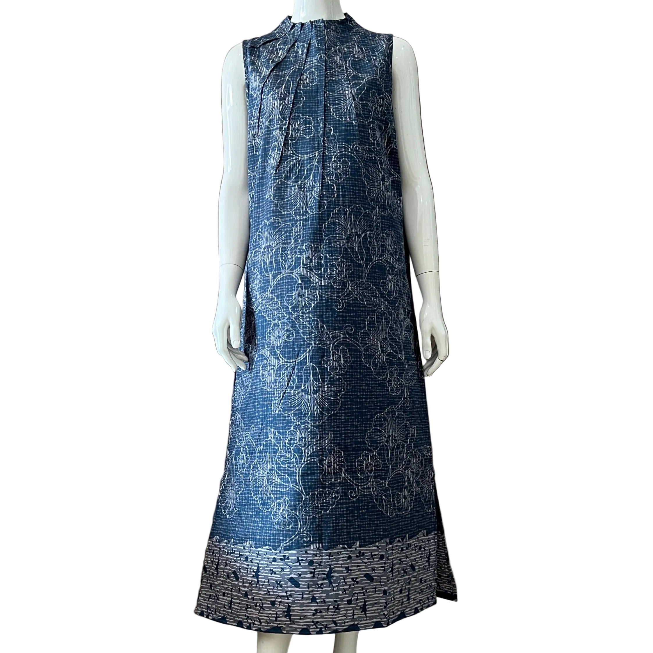 Ruffle Neck Maxi Dress L