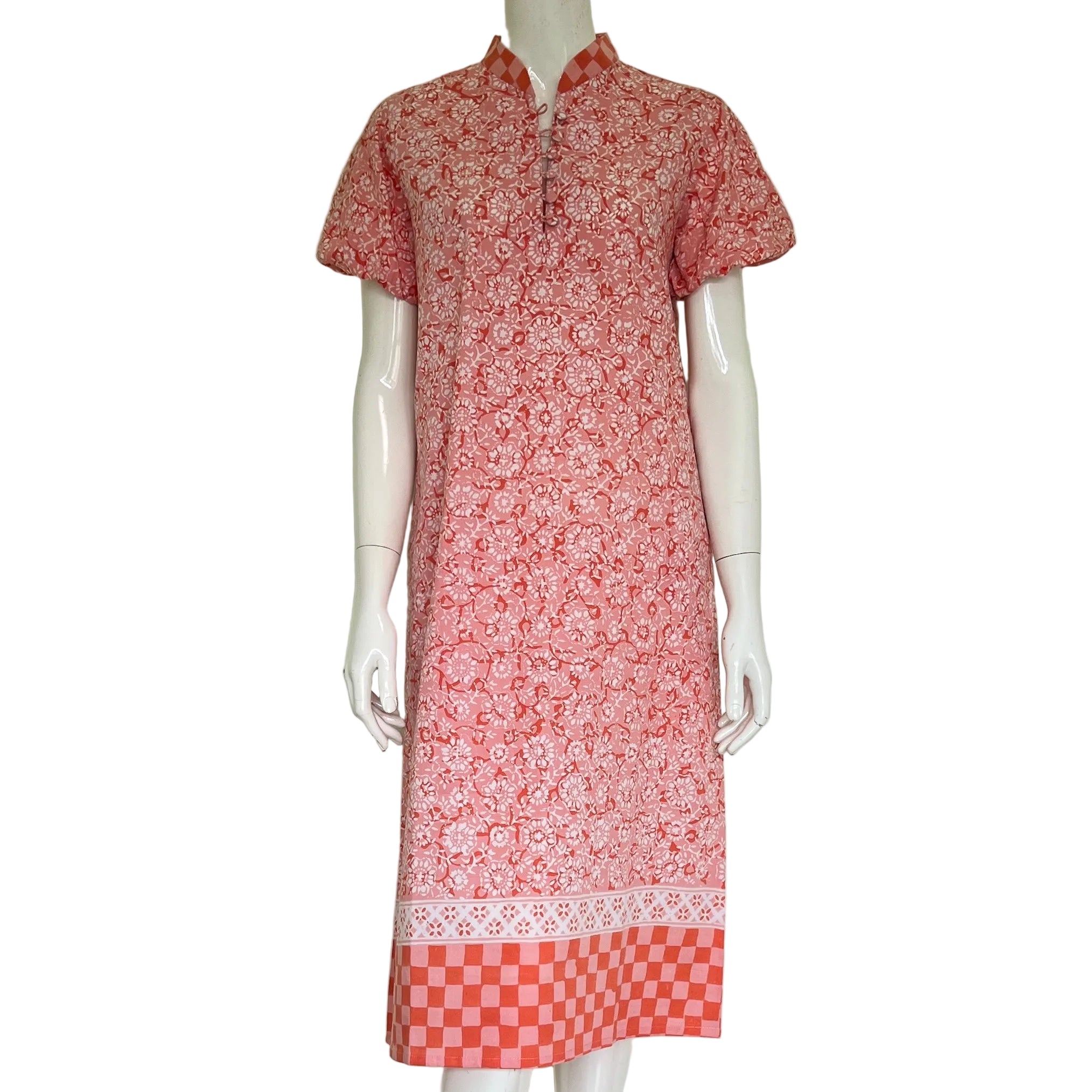 Puff Sleeve Cheongsam Dress XS