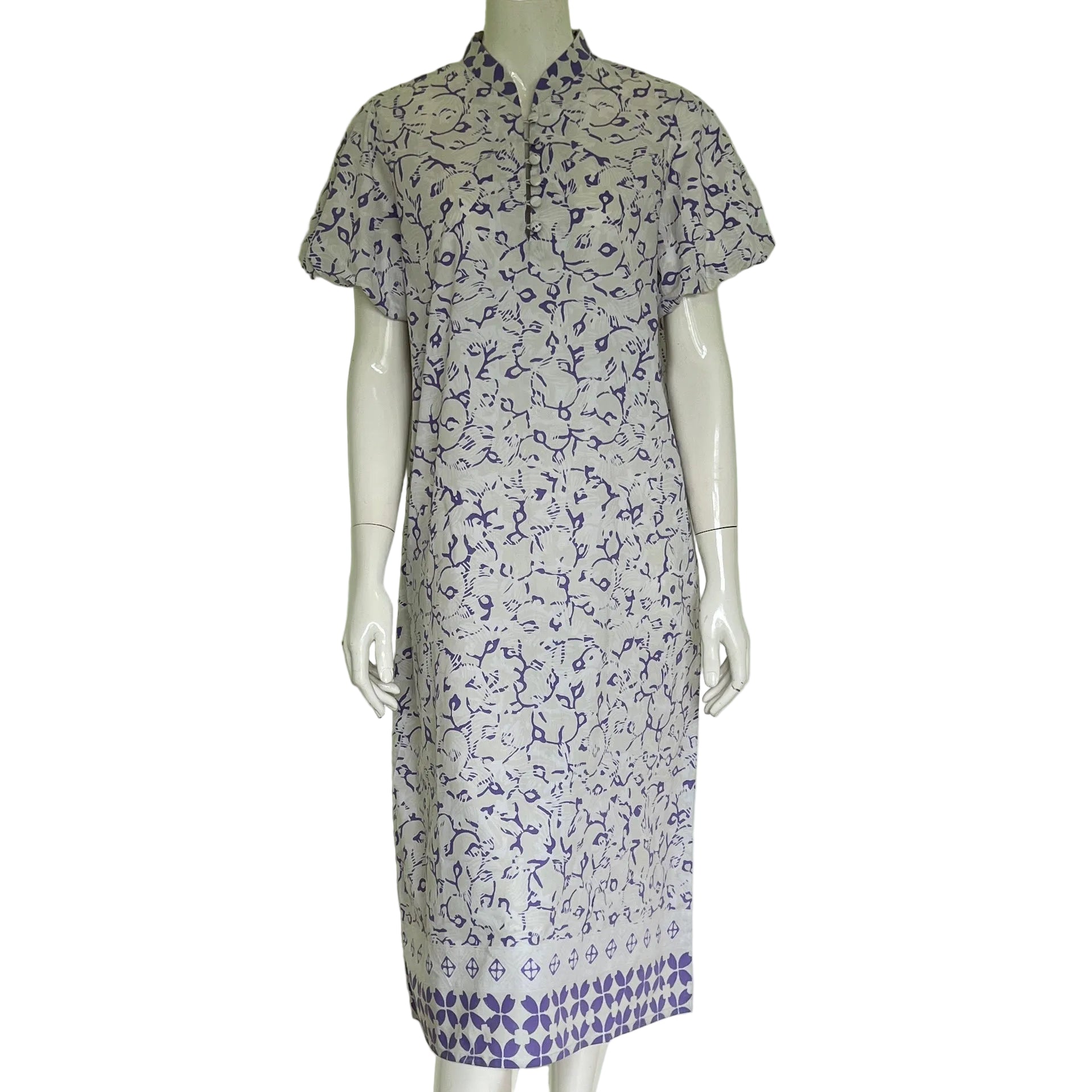 Puff Sleeve Cheongsam Dress - M