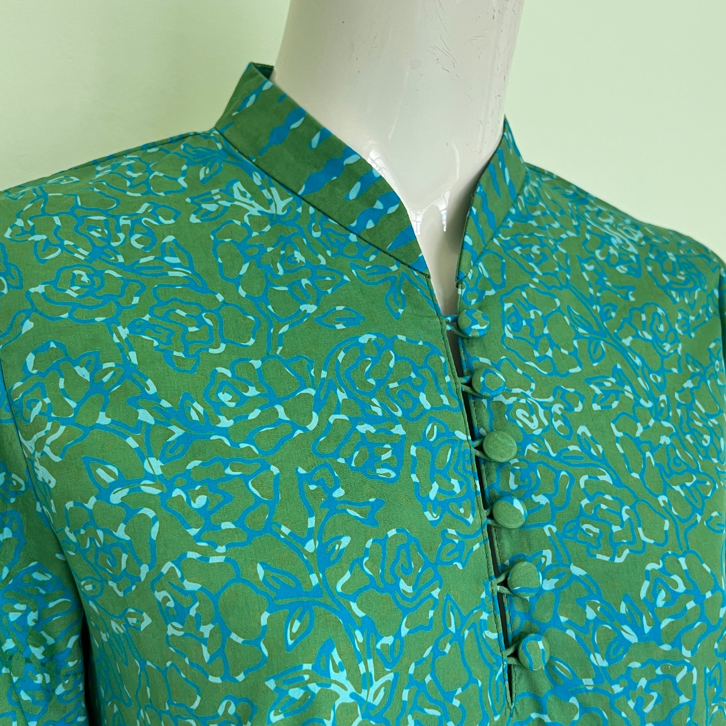 Puff Sleeve Cheongsam Dress - M