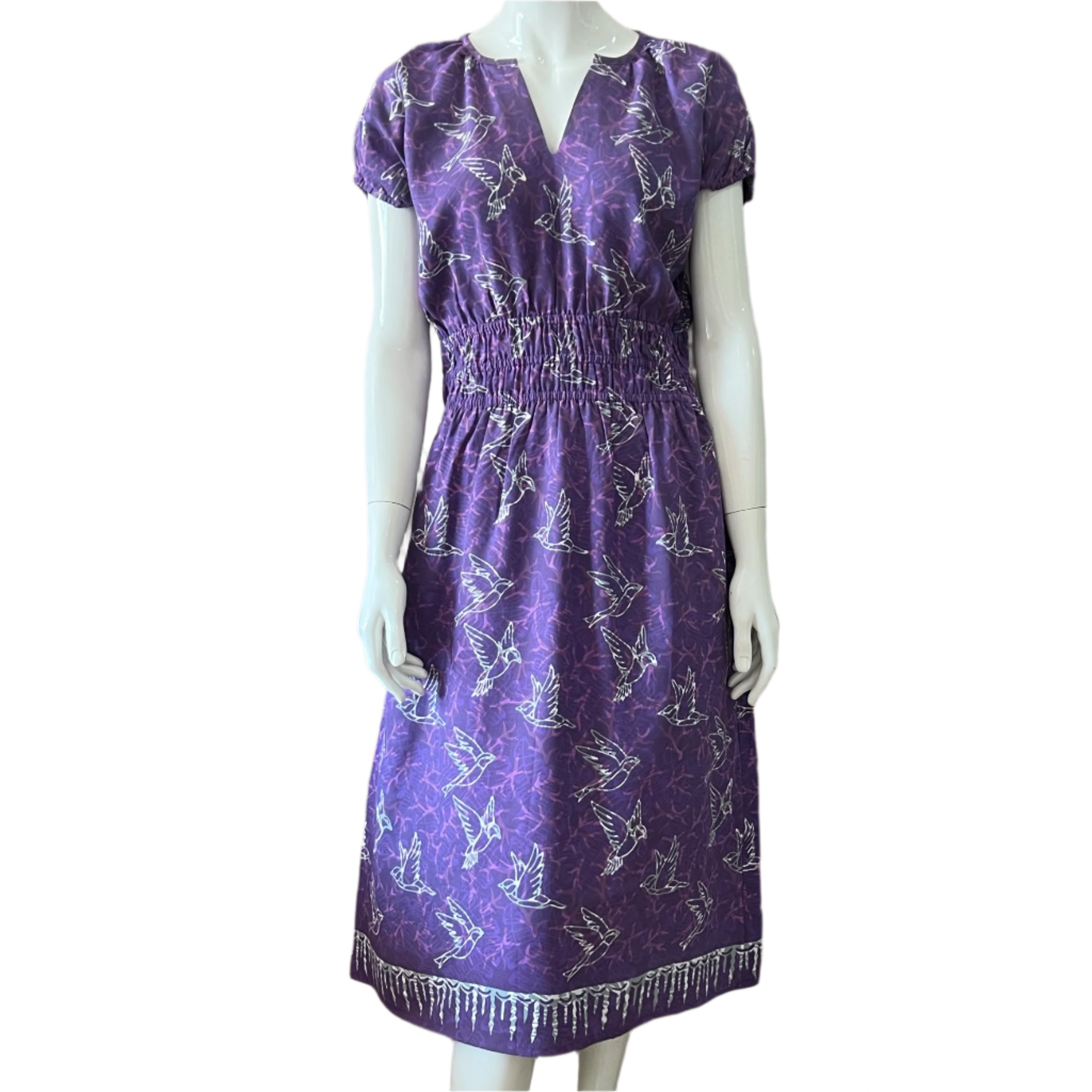 Gathered Waist Midi Dress - S