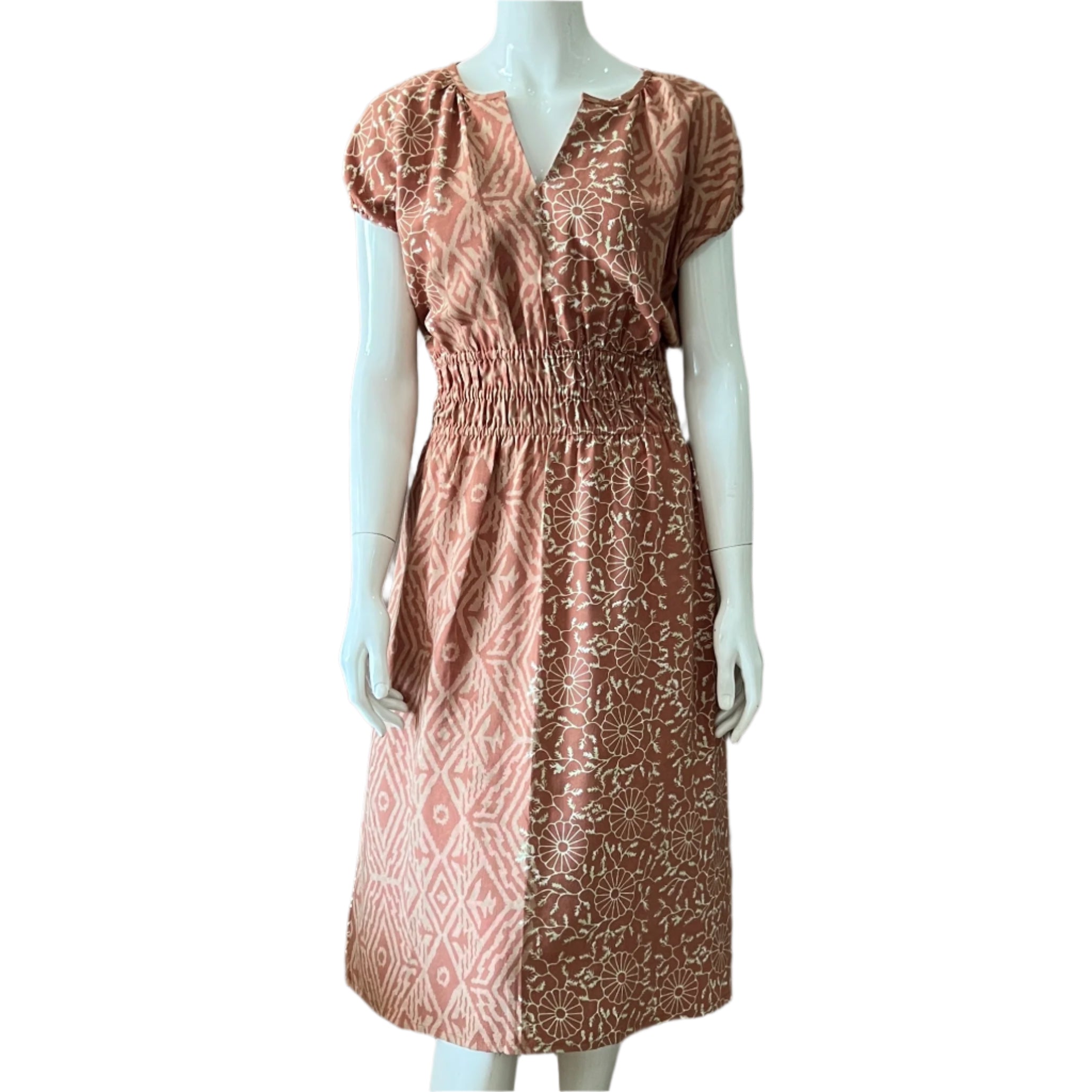 Gathered Waist Midi Dress - XS