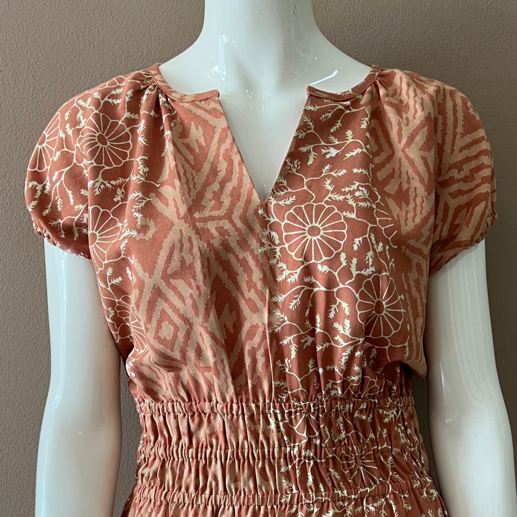 Gathered Waist Midi Dress - XS