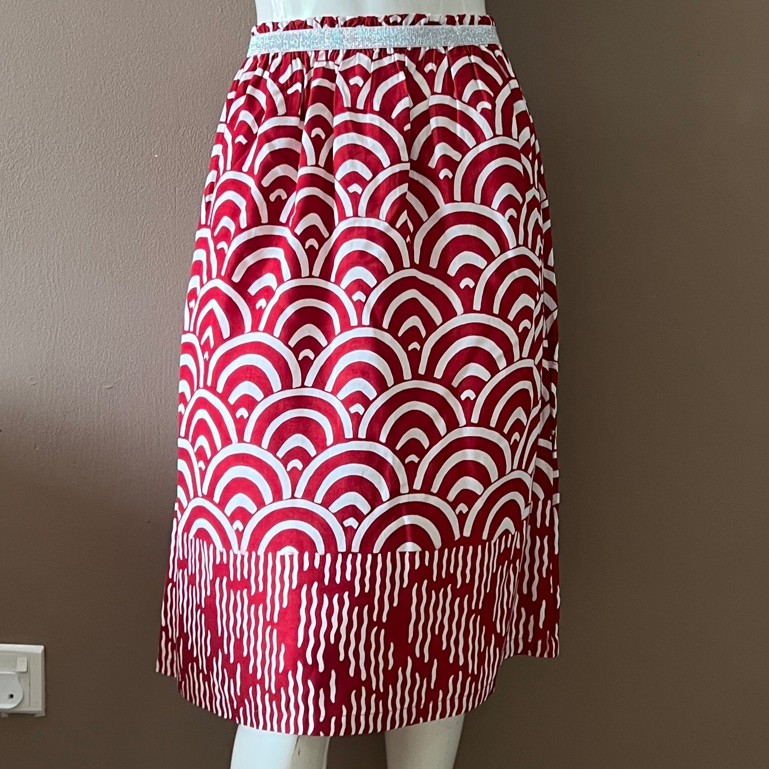 Elastic Waistband Skirt - Wave