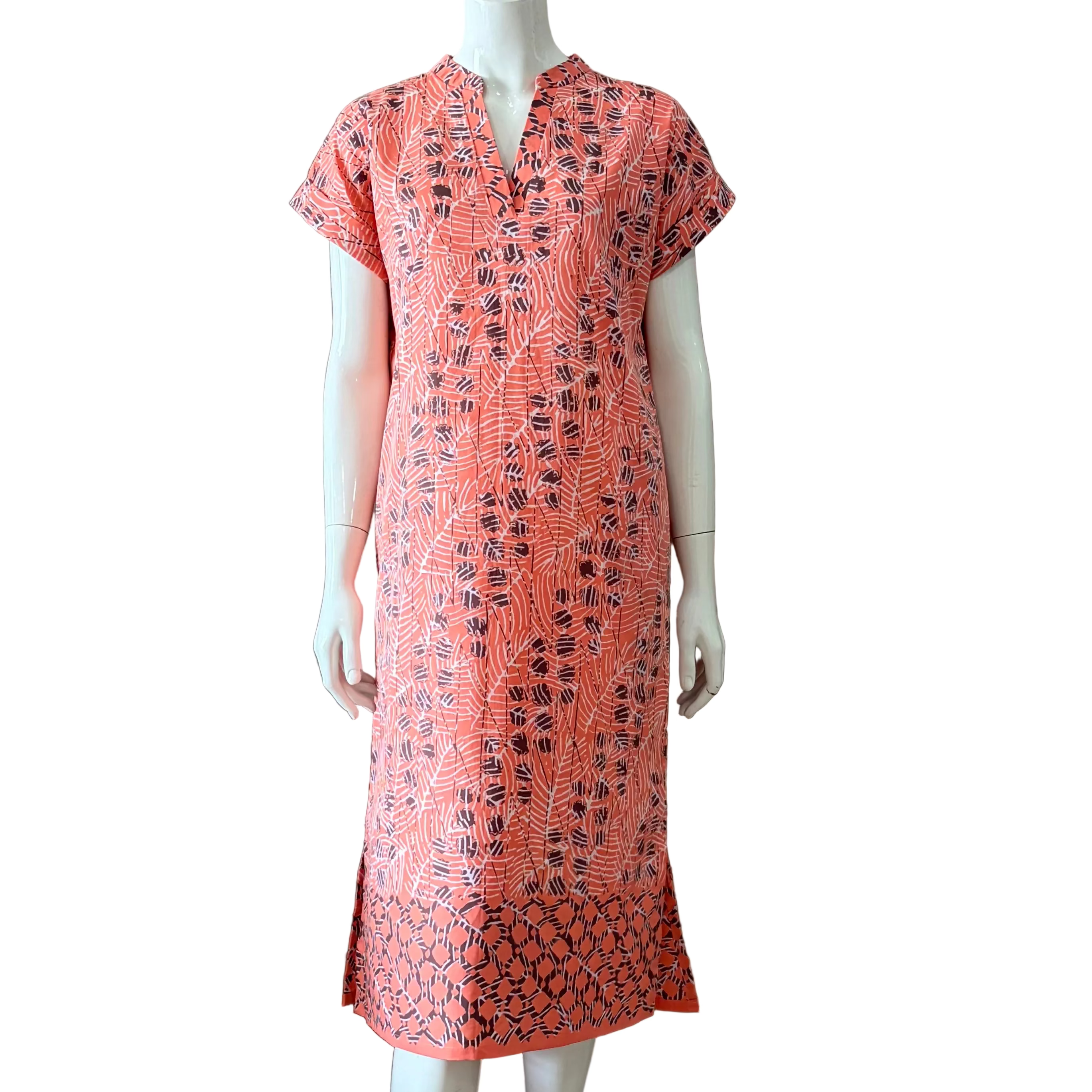 V Neck Cap Sleeve Midi Dress S