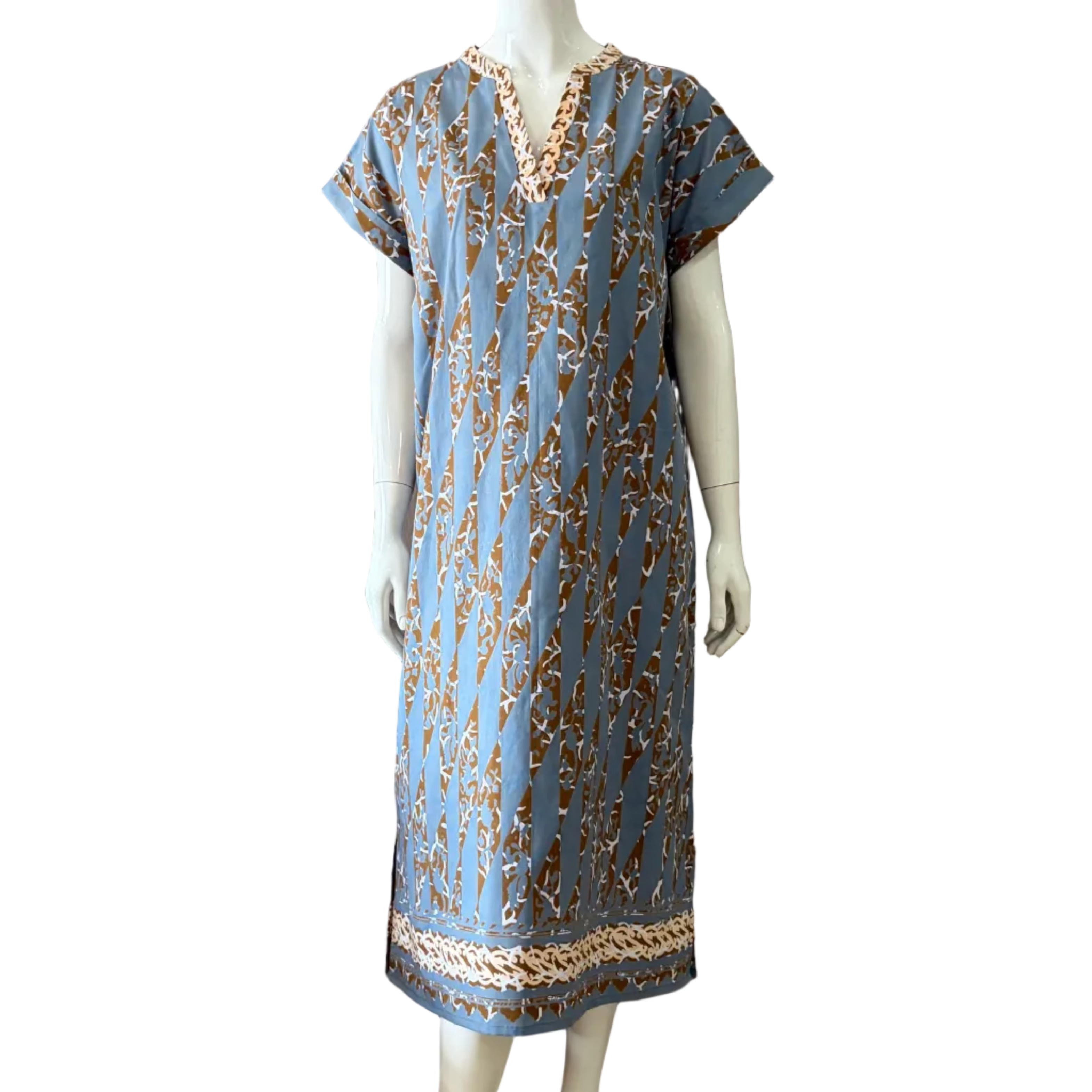 V Neck Cap Sleeve Midi Dress L
