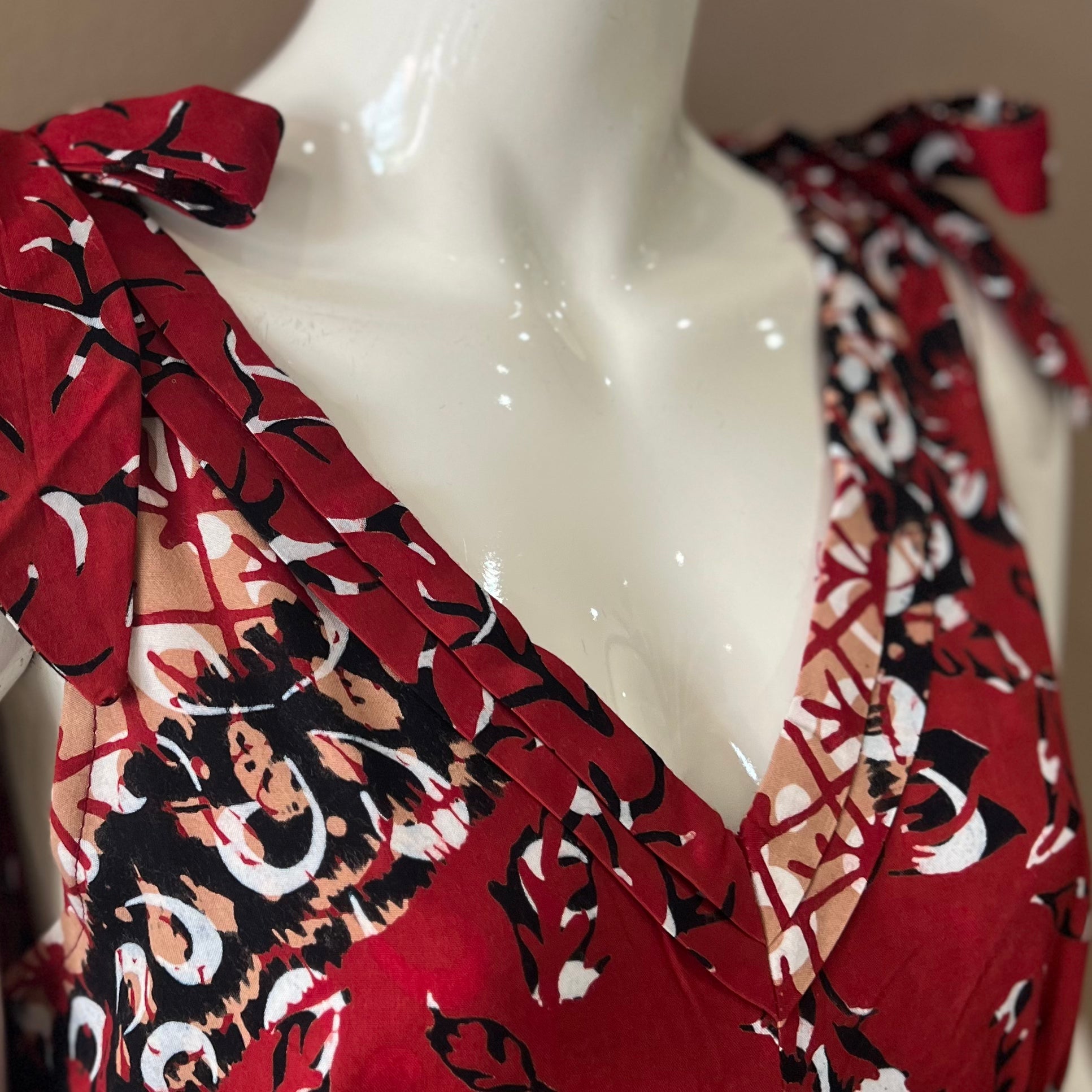 Ribbon Shoulder Maxi Dress - S