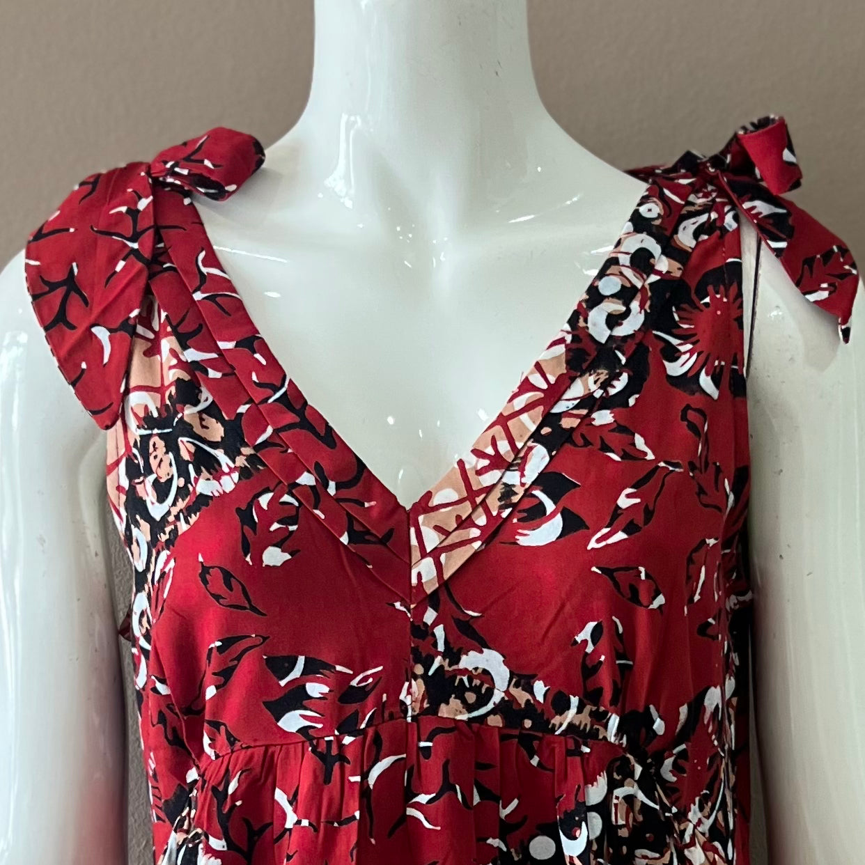 Ribbon Shoulder Maxi Dress - S
