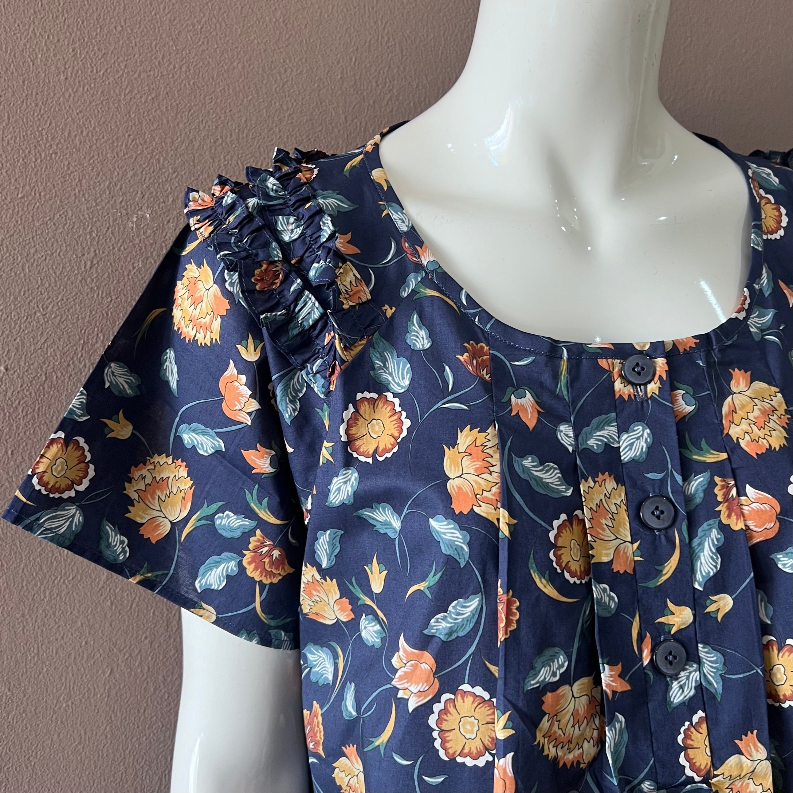 Night Dress with Shoulder Frill - S