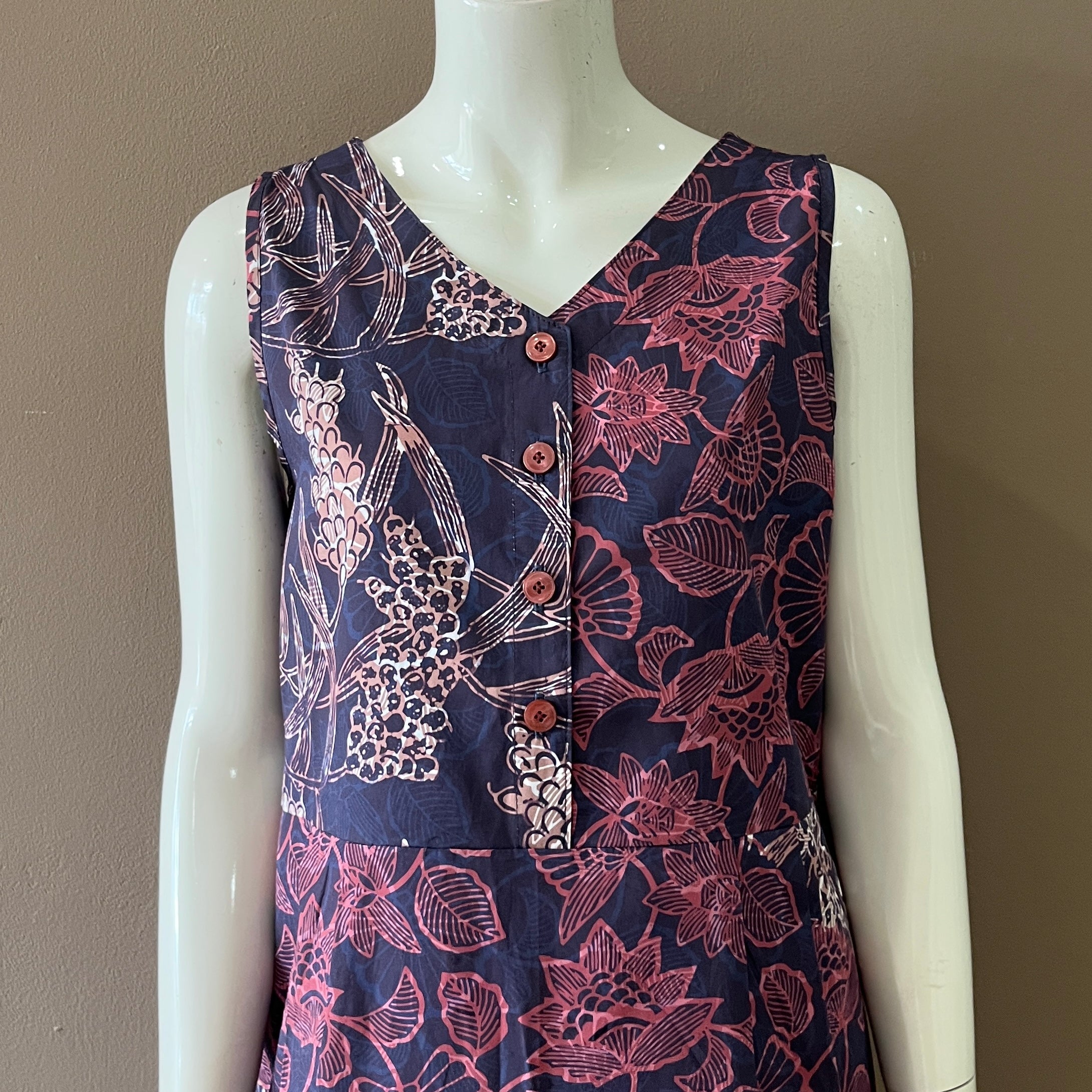 Reversible Batik Maxi Dress - L