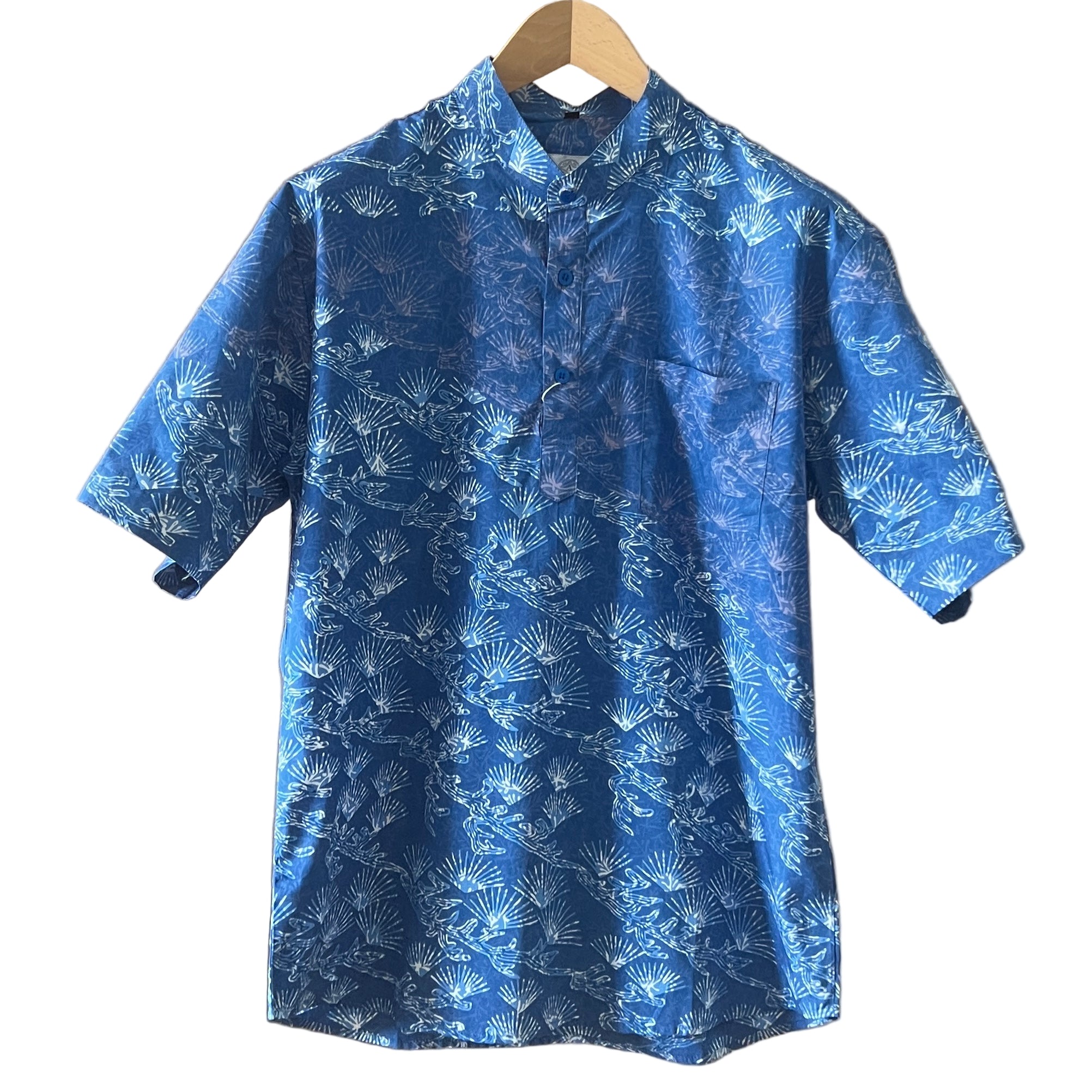 Batik Men's Mandarin Collar Shirt - XXL