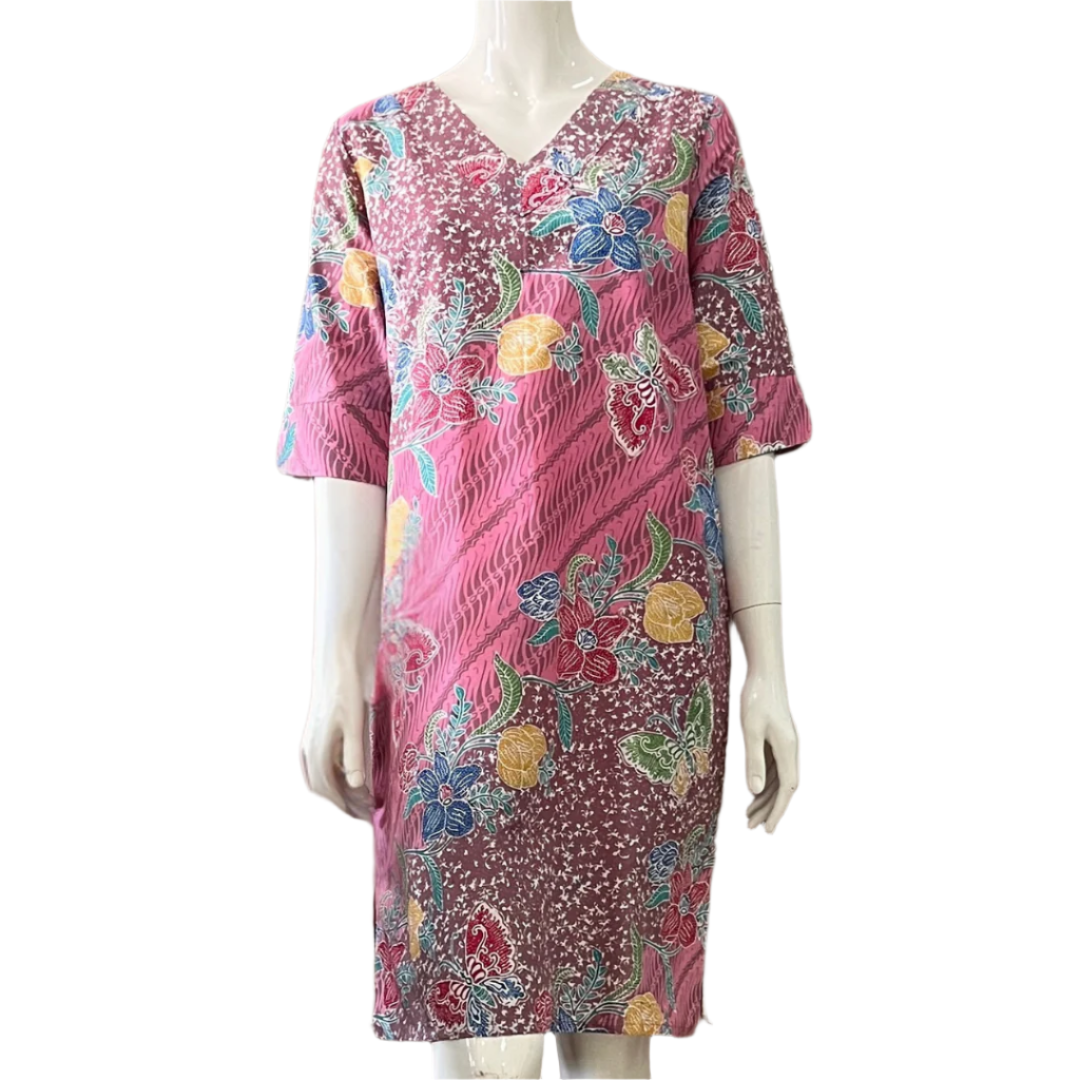 Classic V Neck Dress - M