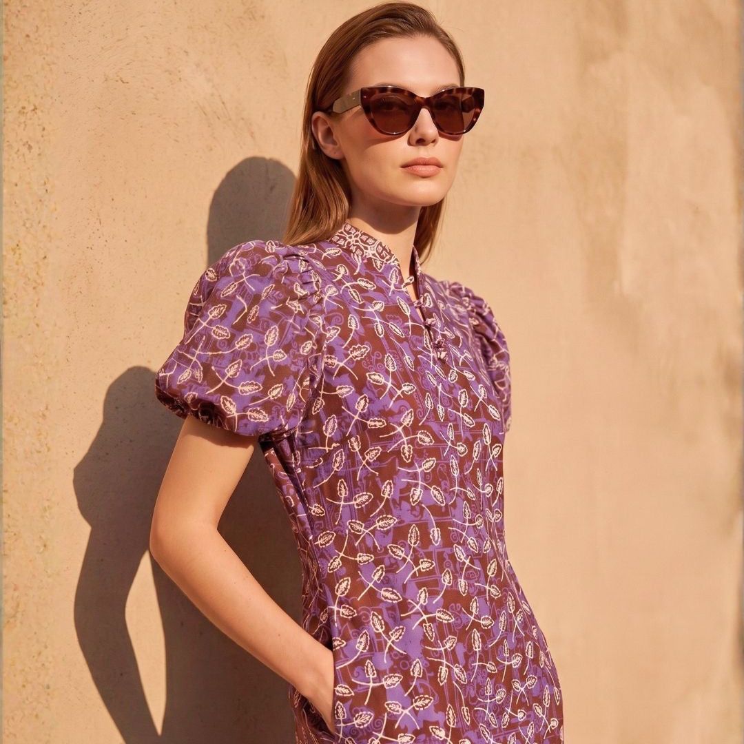 Puff Sleeve Cheongsam Dress S