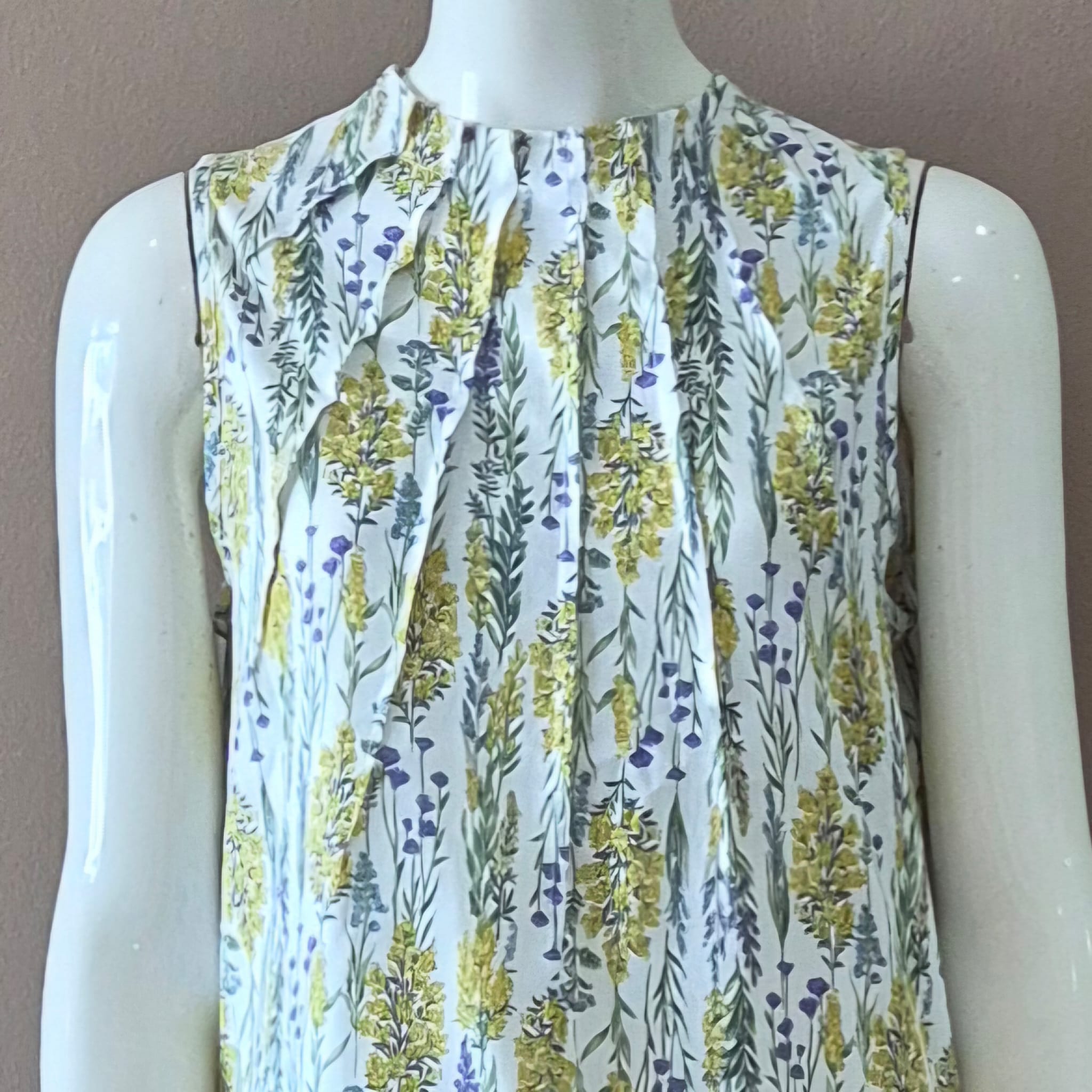 JP Linen Ruffle Neck Maxi Dress