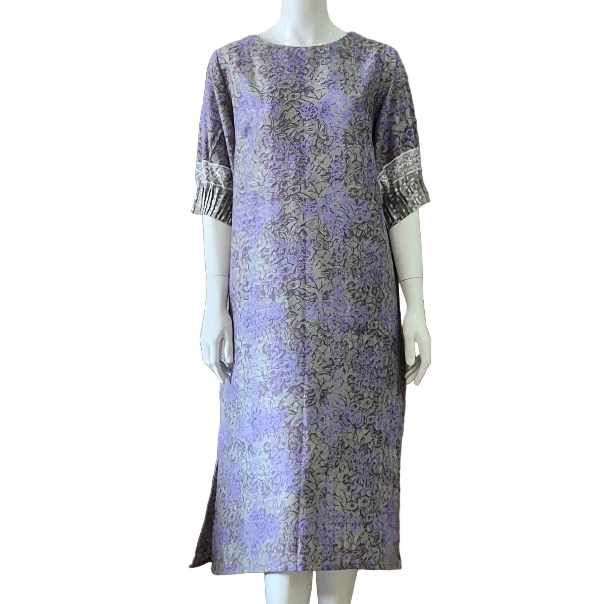 Puff Sleeve Midi Dress - M