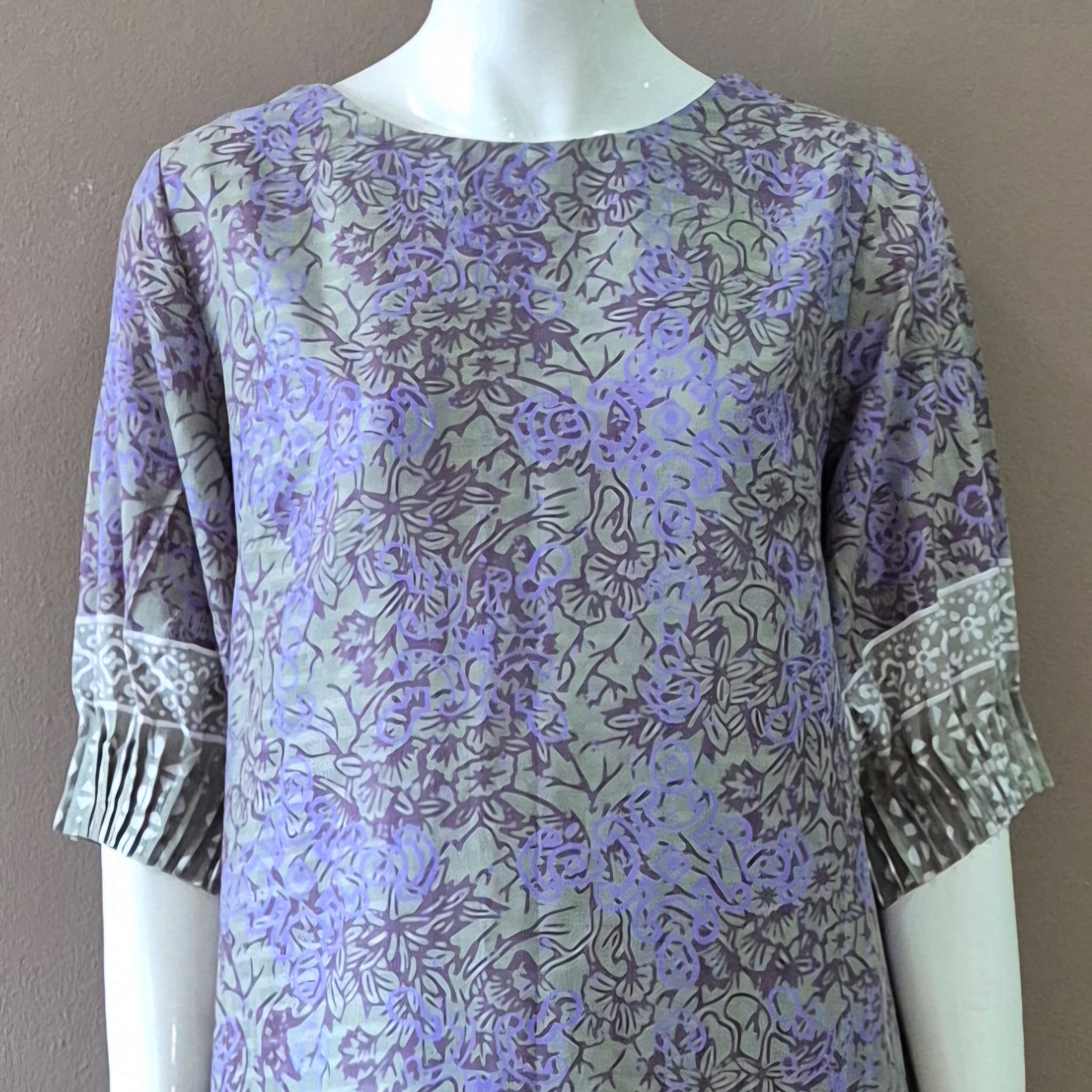 Puff Sleeve Midi Dress - M