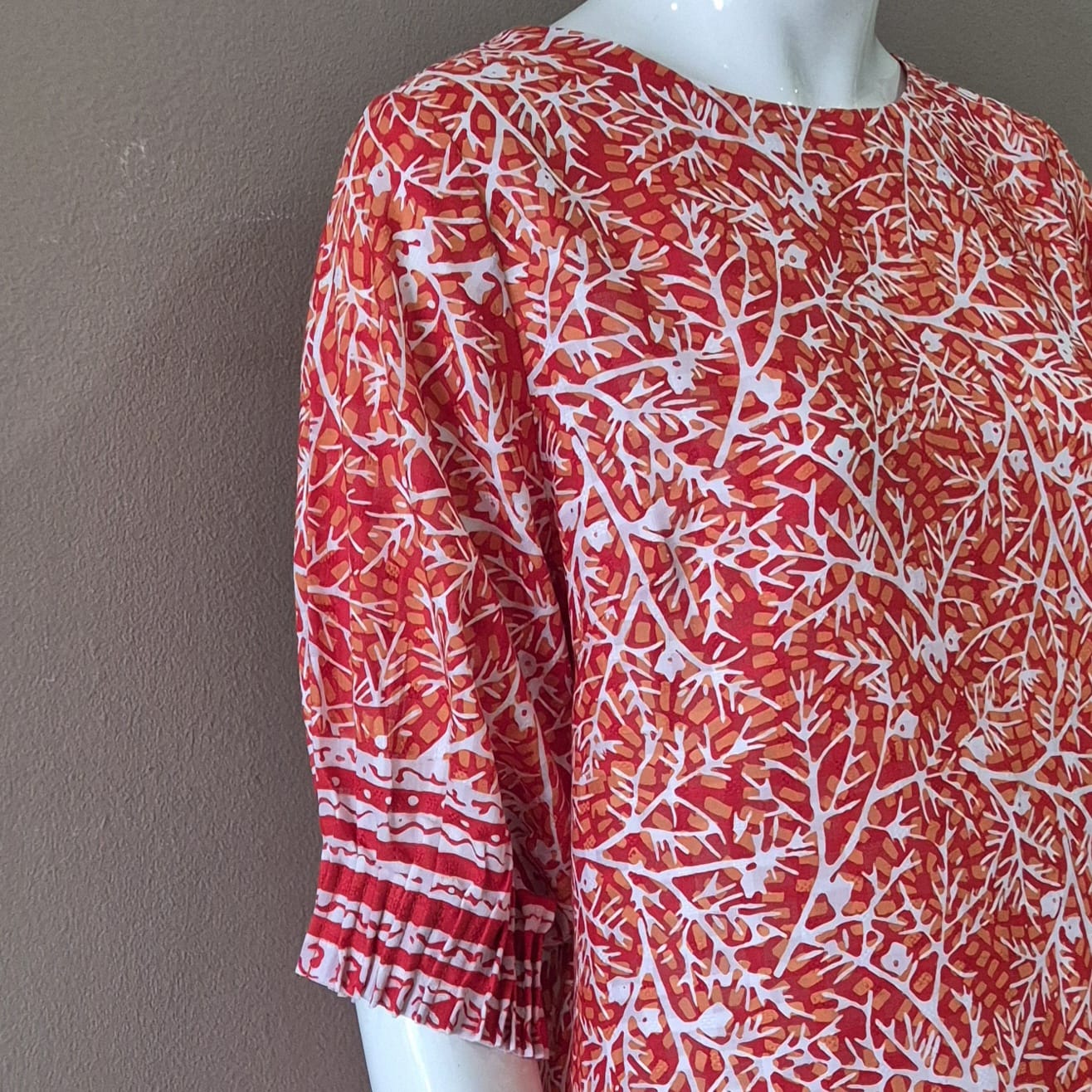 Puff Sleeve Midi Dress - M