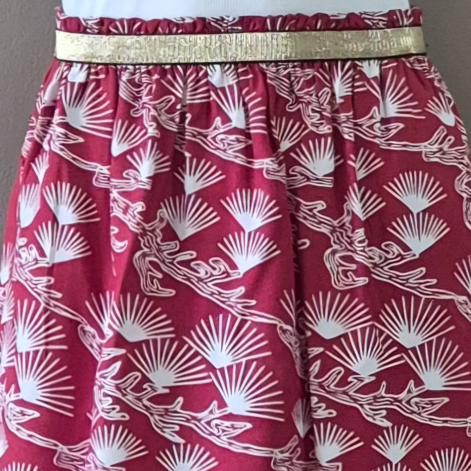Elastic Waistband Skirt - Pine
