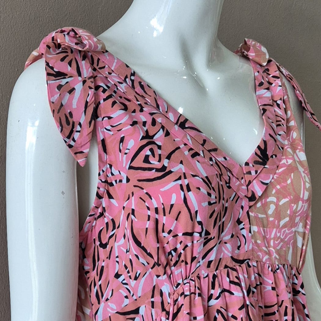 Ribbon Shoulder Maxi Dress - M