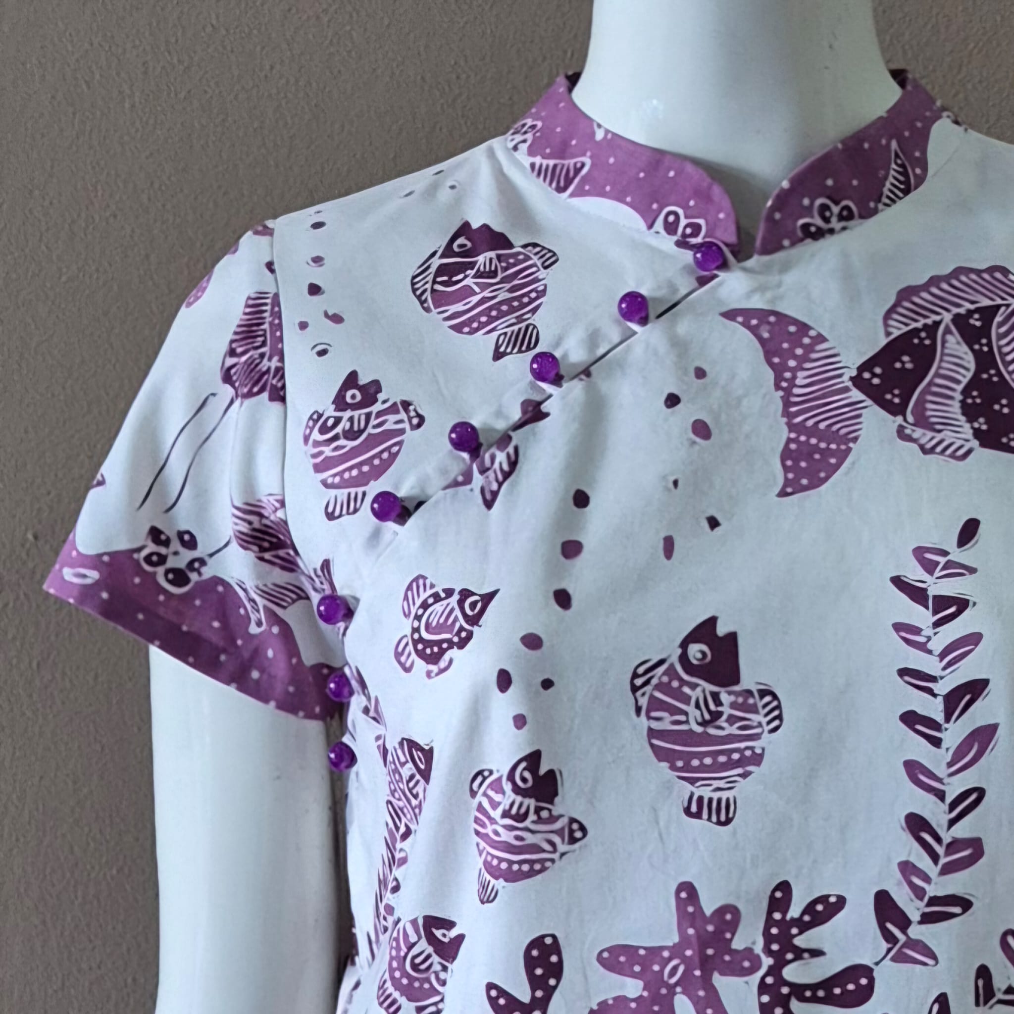 Batik Tulis Cheongsam Relax Dress - XS