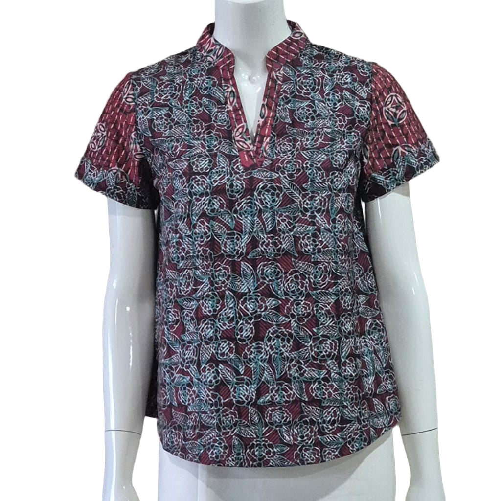 Casual Mandarin Collar Top - XS