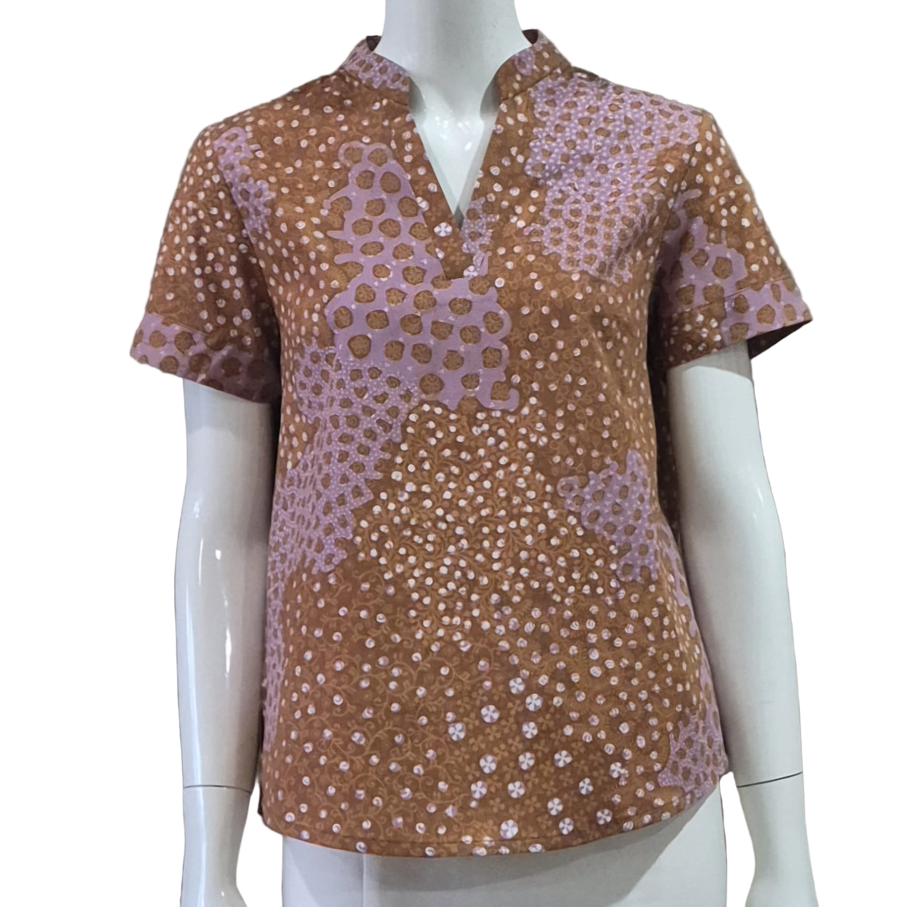 Casual Mandarin Collar Top - S